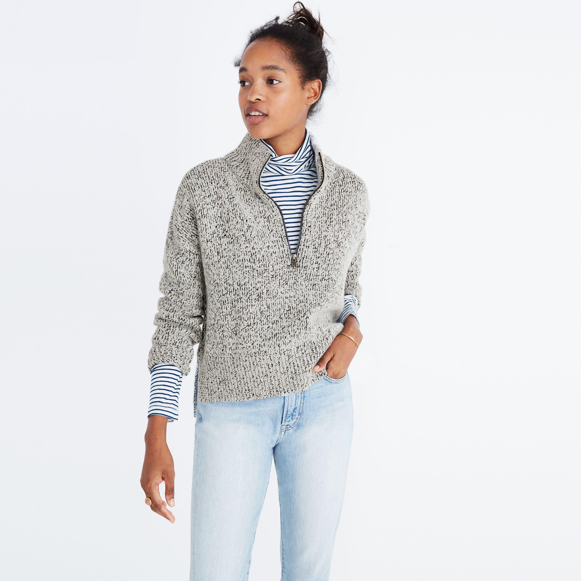 marled grey sweater