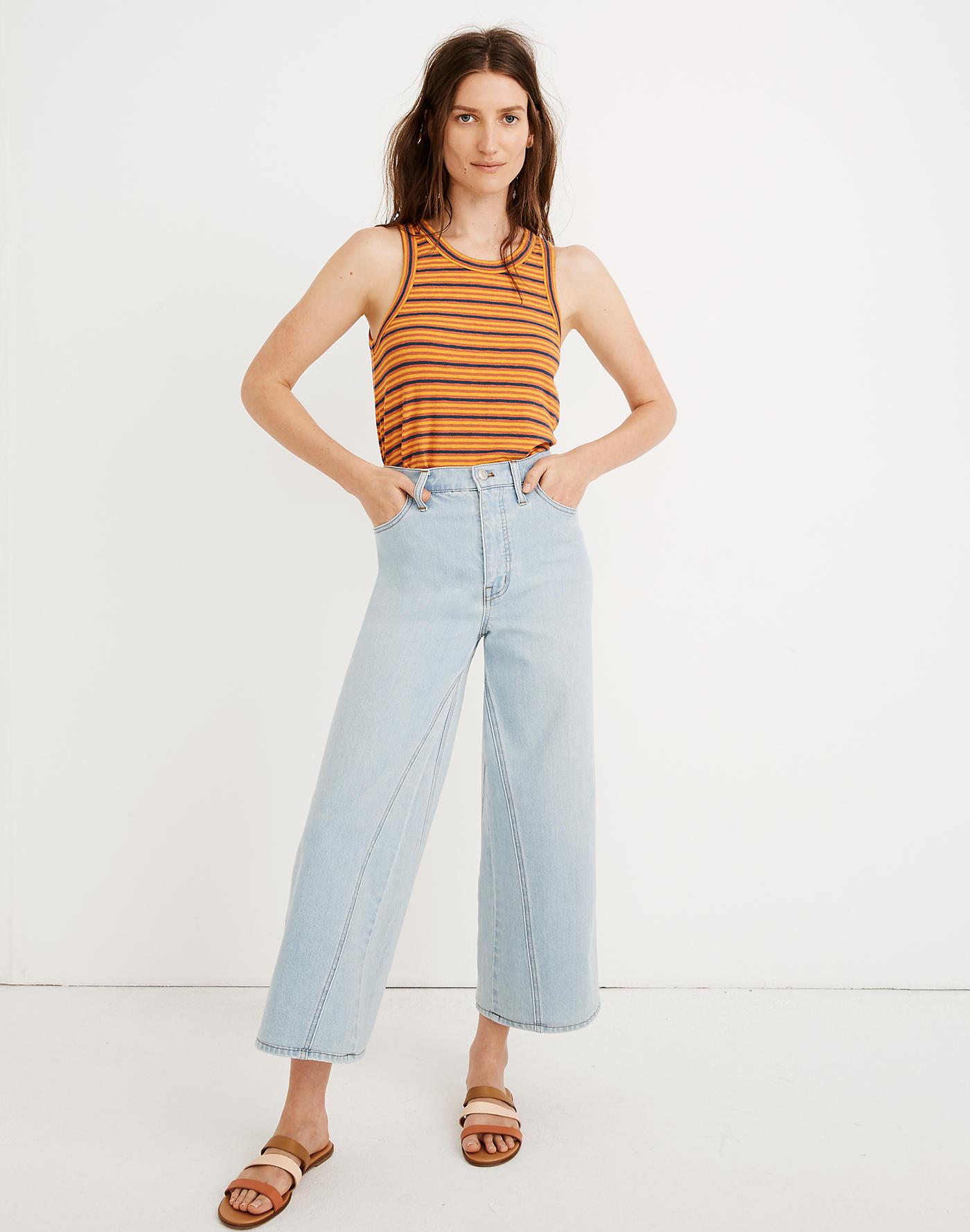 Madewell Wide-leg Crop Jeans In Fitzgerald Wash: Pieced Inset Edition ...