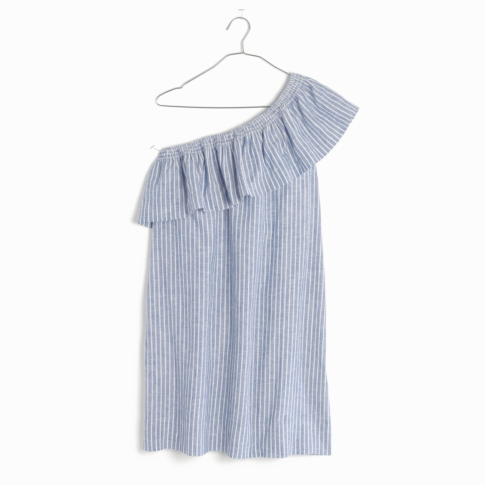 Madewell Striped One-shoulder Dress in Blue | Lyst