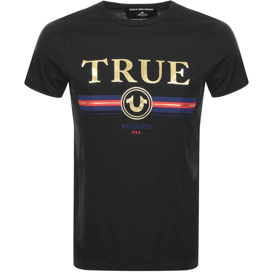 True Religion Crew Neck Logo T Shirt Black in Black for Men Lyst