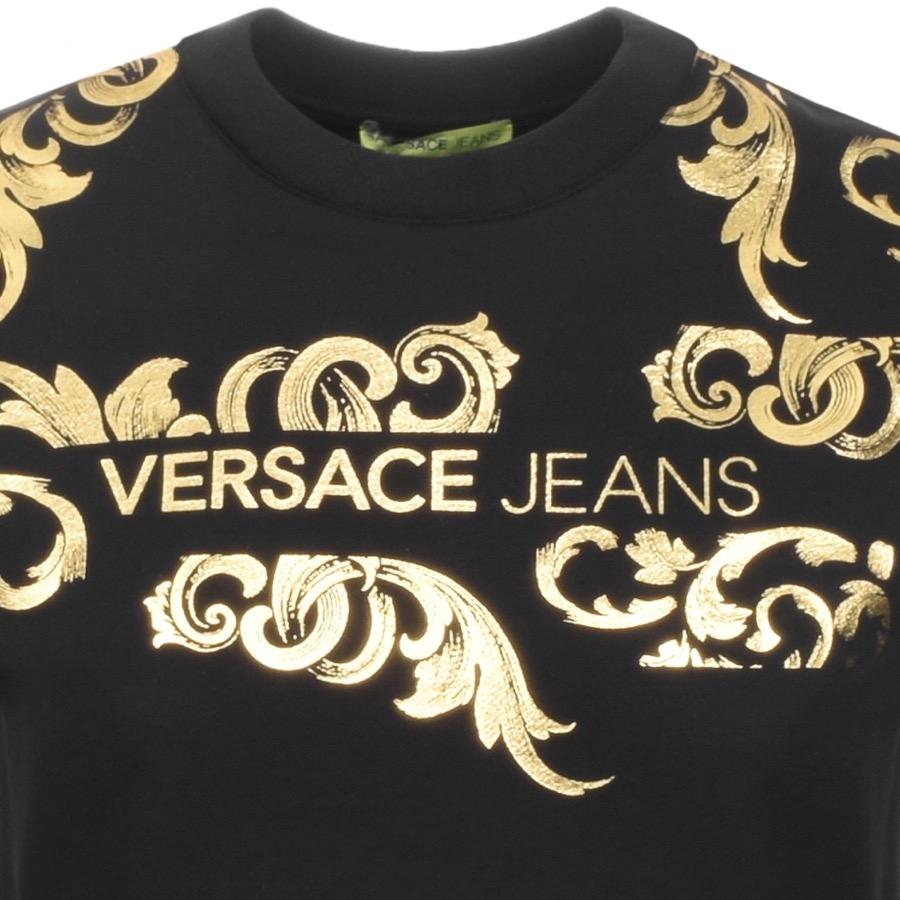 versace jeans crew neck logo sweatshirt black