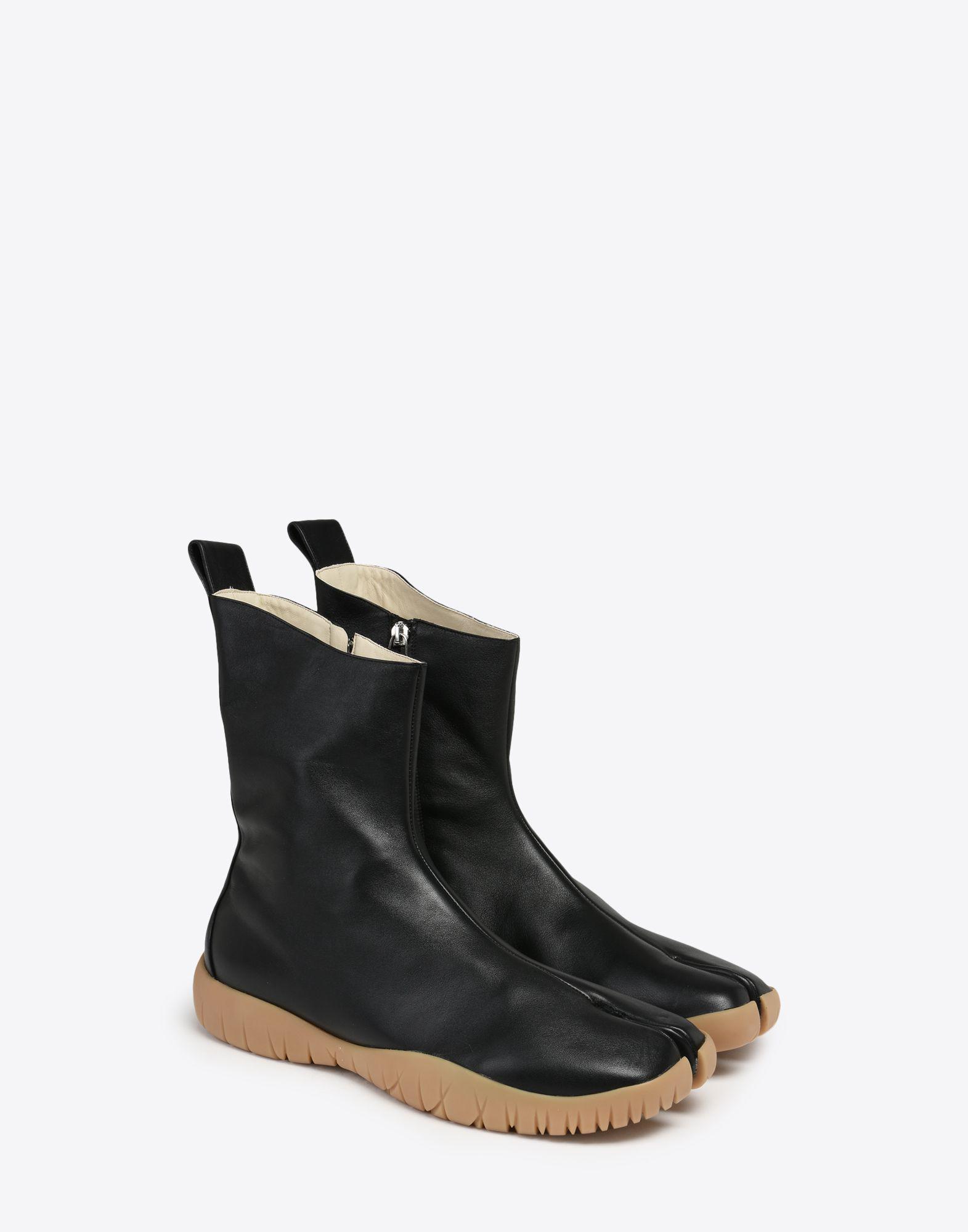 painted calfskin tabi boots