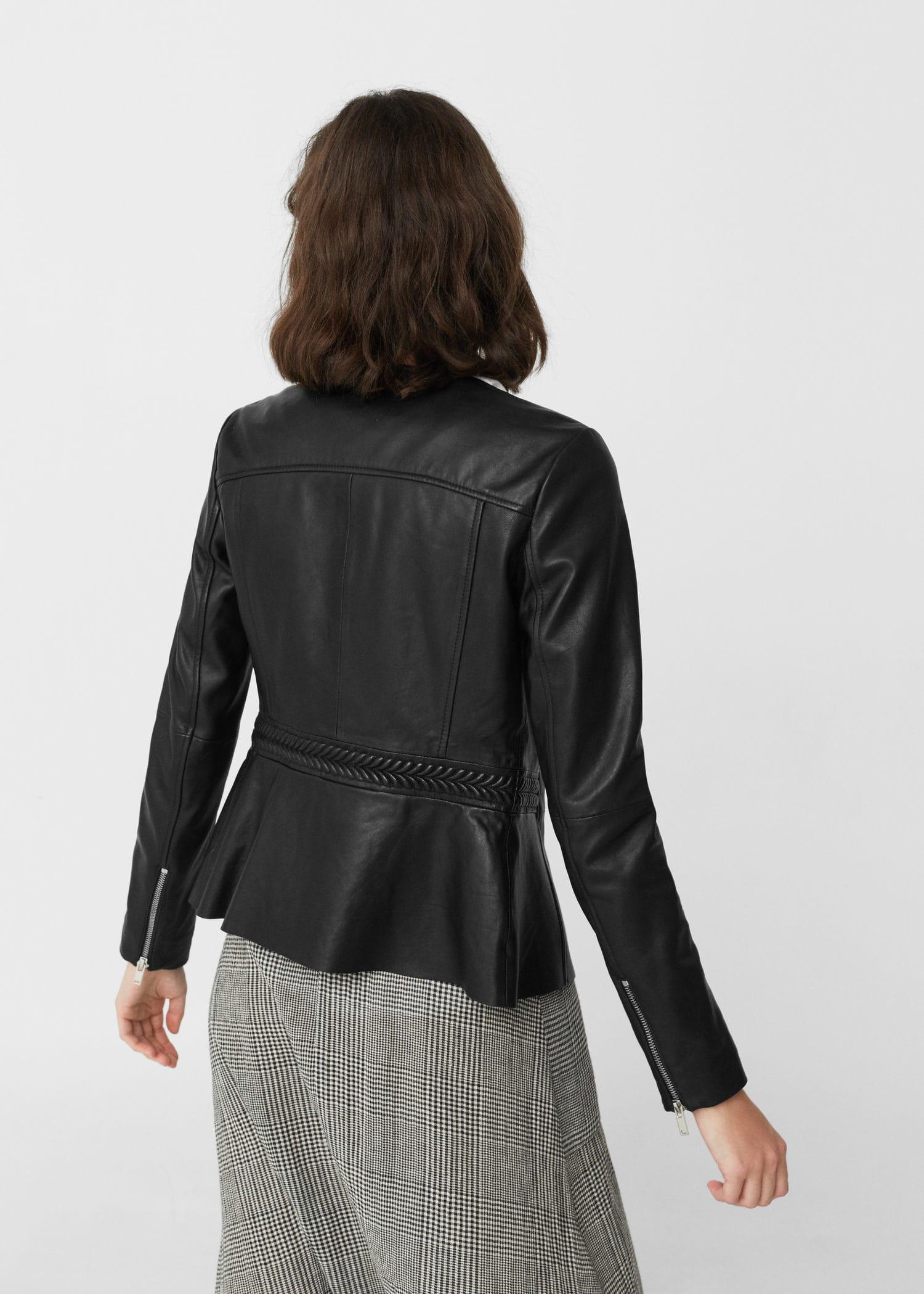 Lyst - Mango Leather Jacket in Black