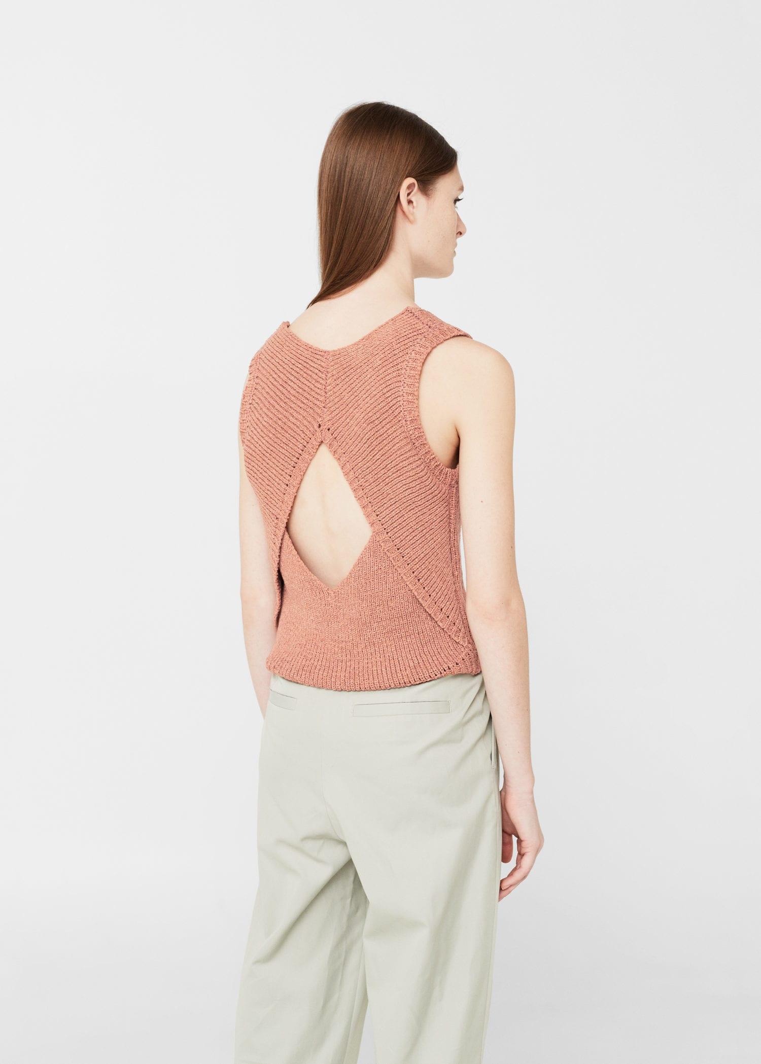 lyst mango slit knit top in pink lyst mango slit knit top in pink