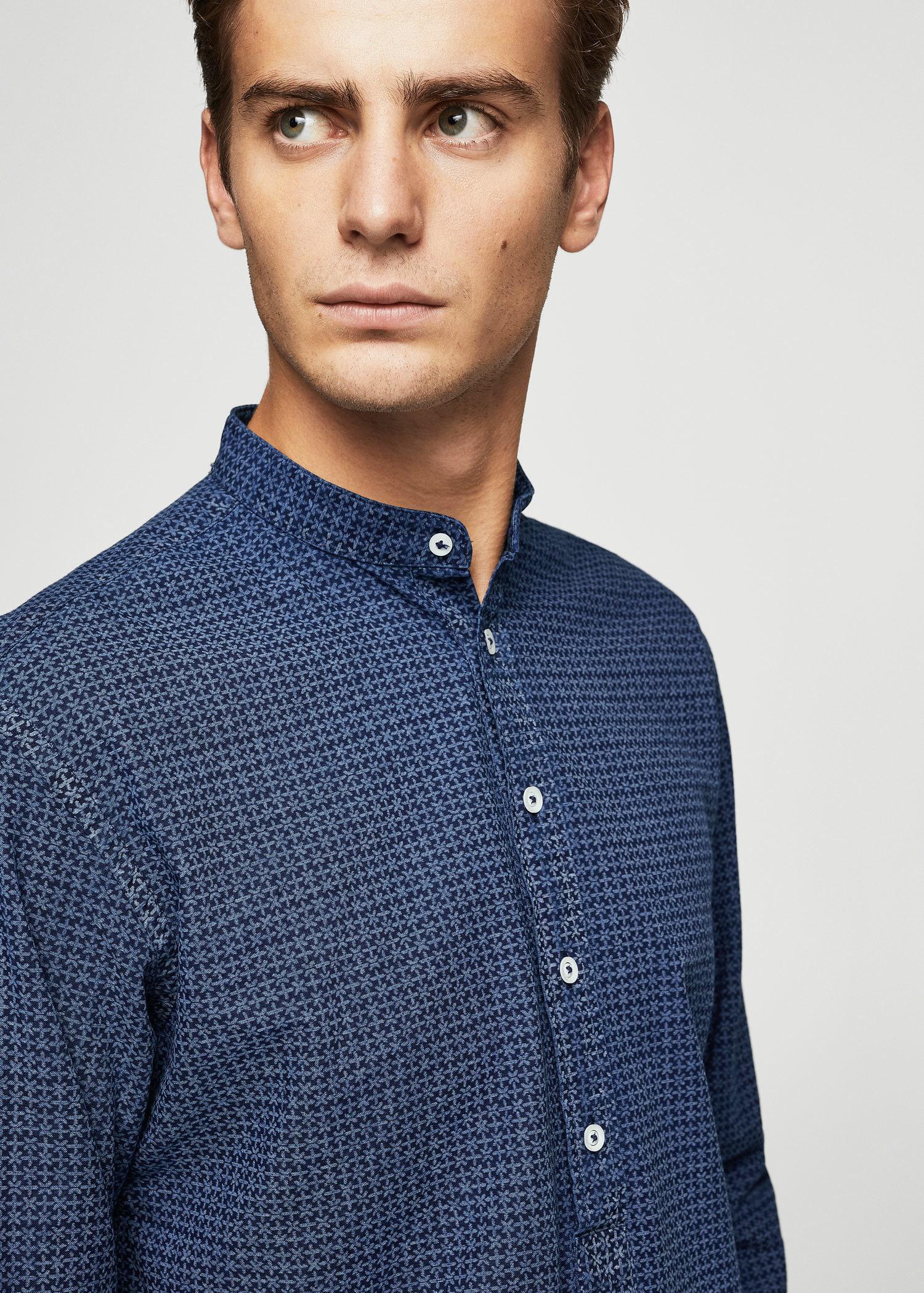 Lyst Mango Slimfit Floral Print Shirt in Blue for Men