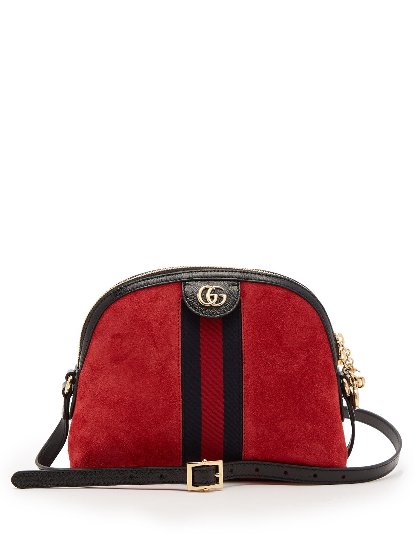 Lyst - Gucci Ophidia Suede Cross-body Bag in Red
