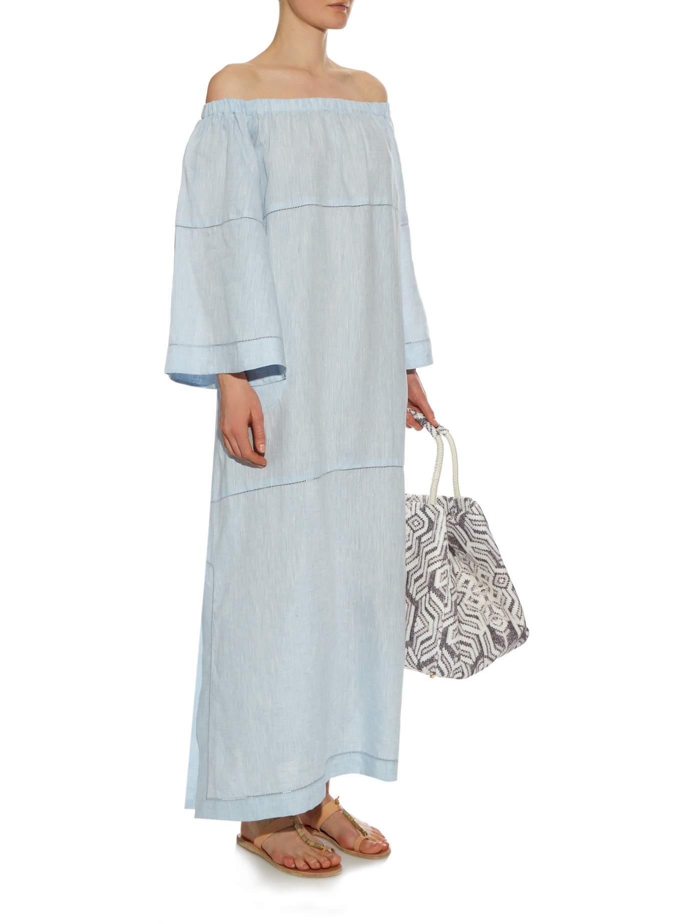 Off Shoulder Linen Dress