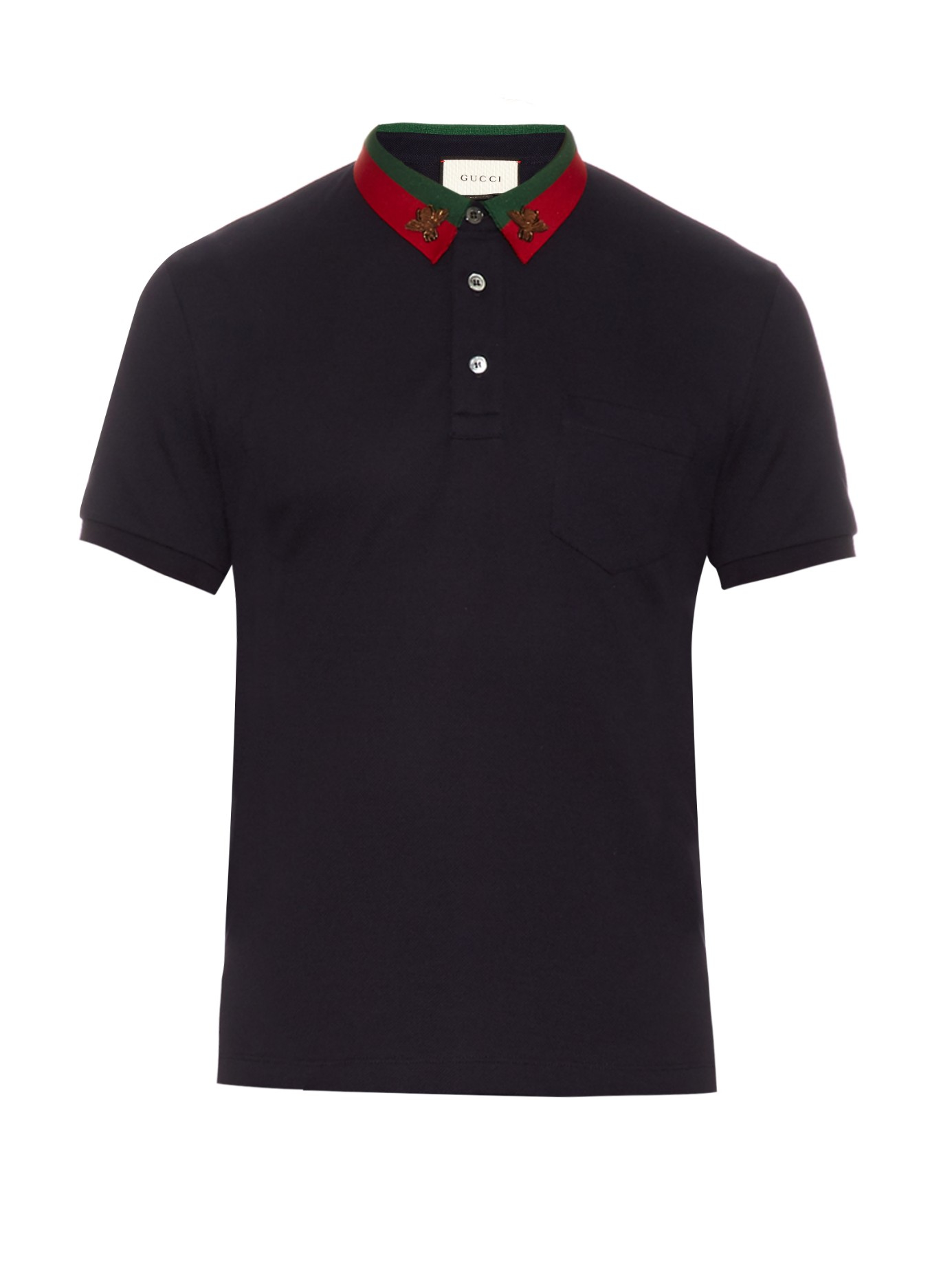 black gucci polo with snake on collar