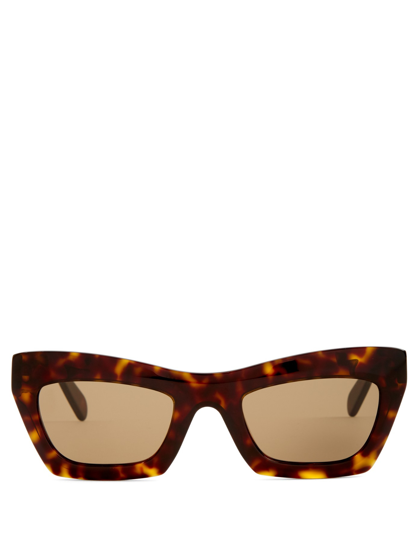 Lyst - Céline Eva Rectangle-frame Sunglasses in Brown
