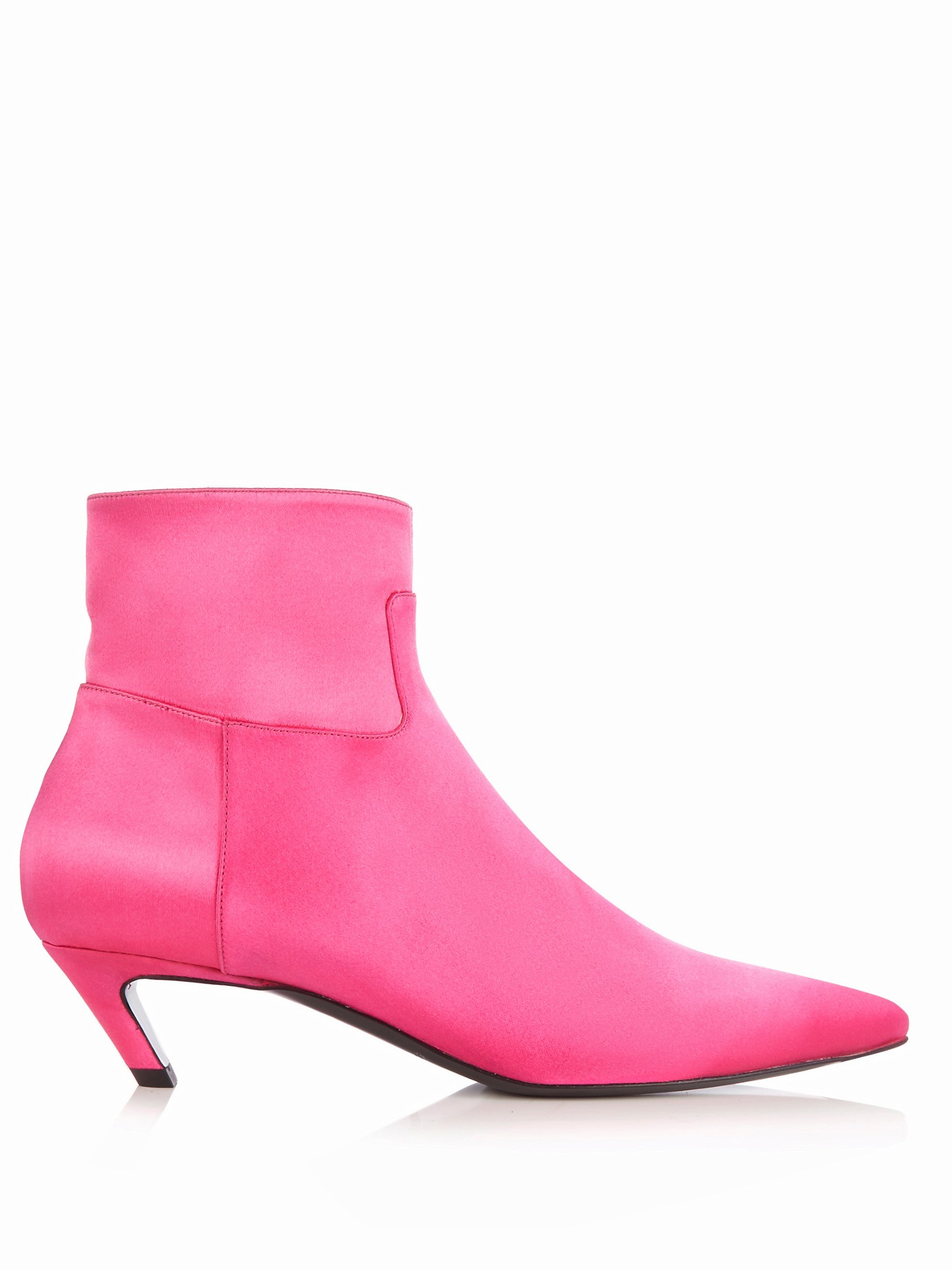 Balenciaga Satin Ankle Boots In Pink Lyst 