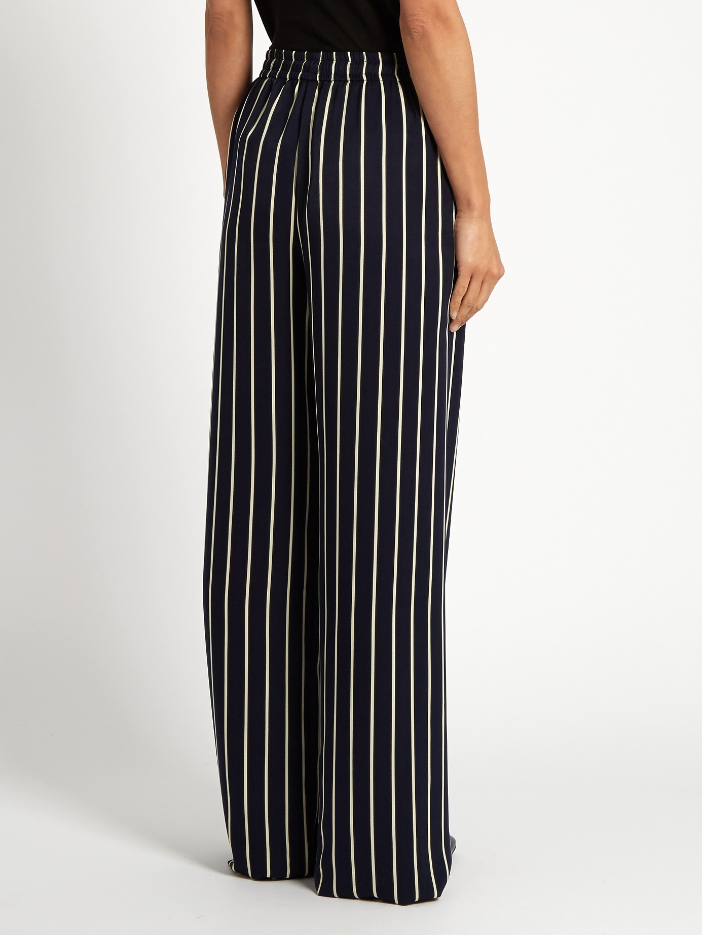 blue striped trousers