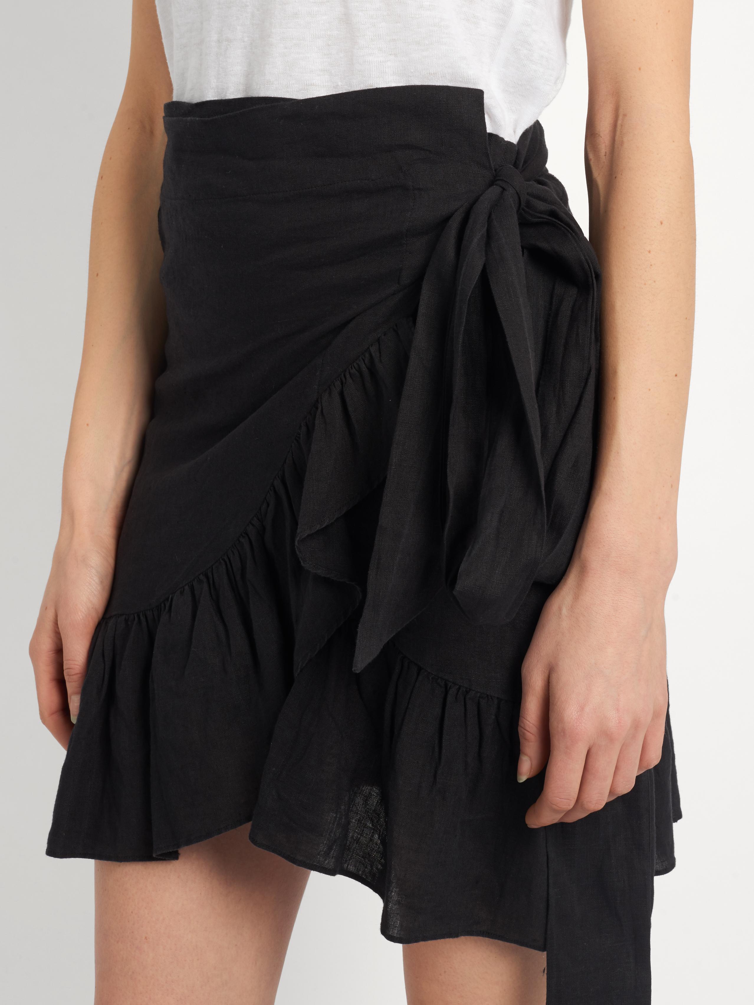 ruffled black mini skirt