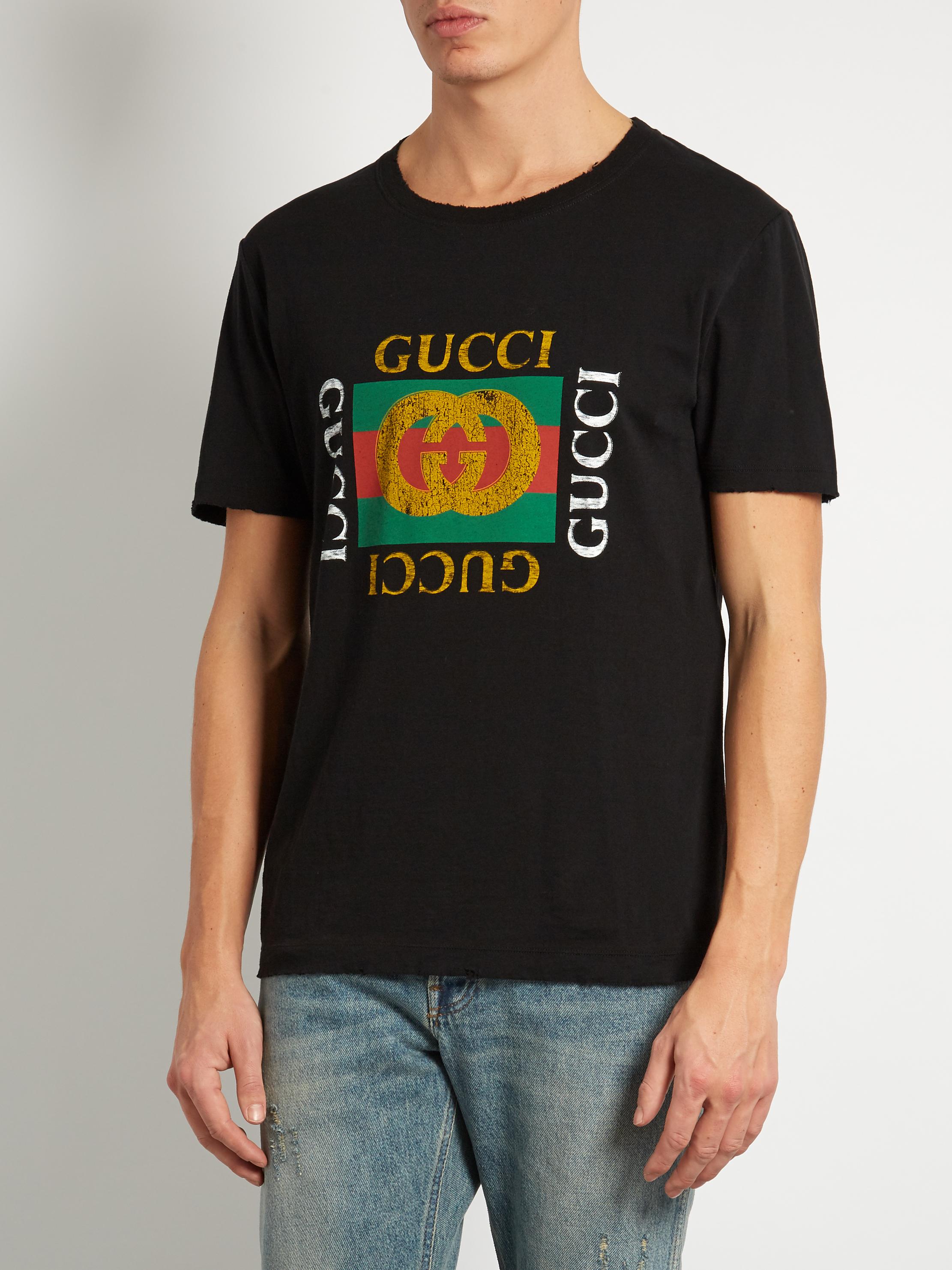 Gucci Print T-shirt in Black for Men | Lyst
