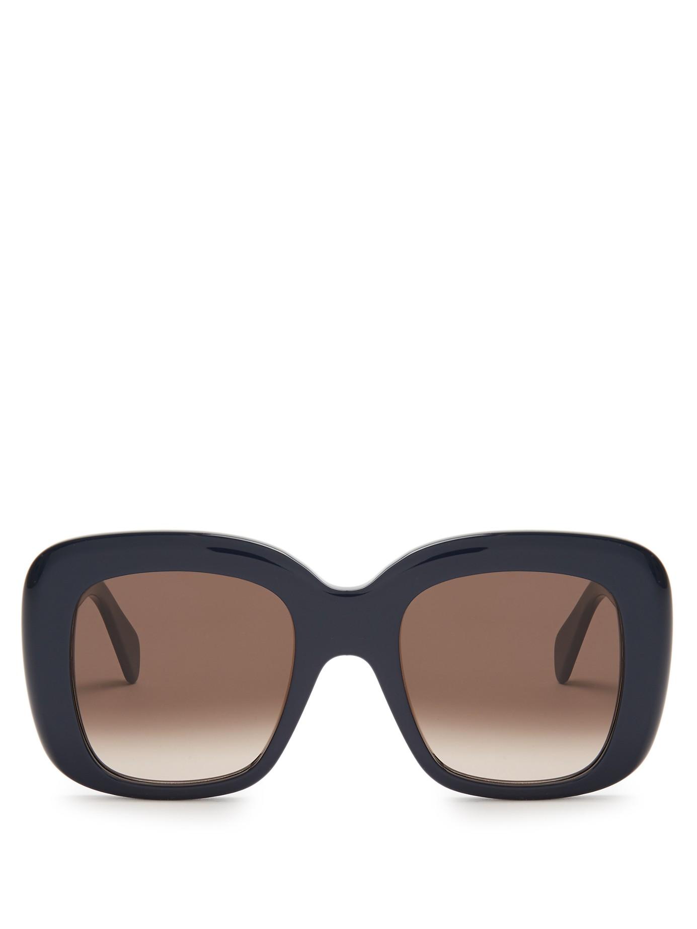 Lyst Céline Oversized D Frame Acetate Sunglasses In Blue