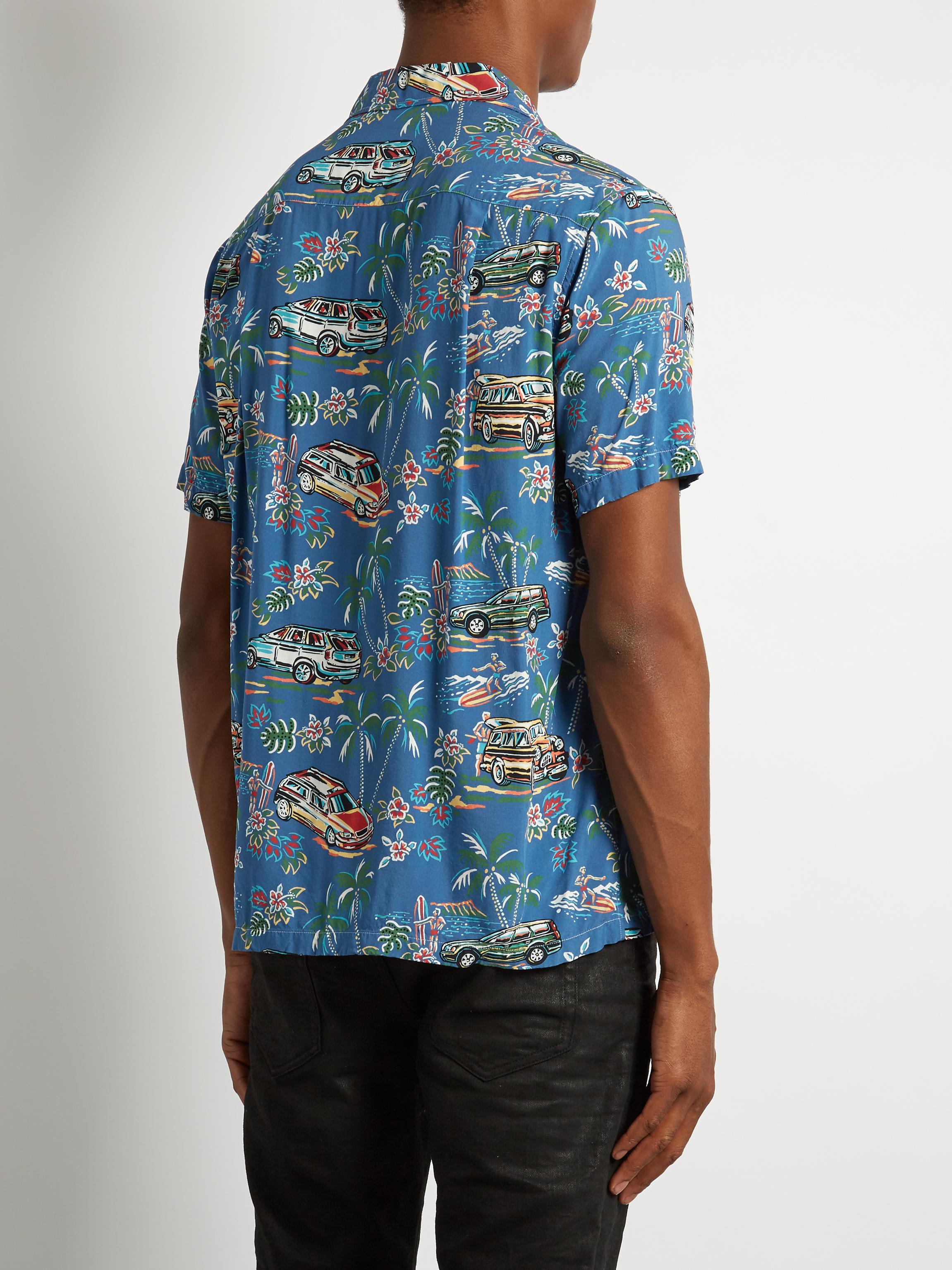 Lyst - Saint Laurent Classic Hawaiian Shirt in Blue for Men