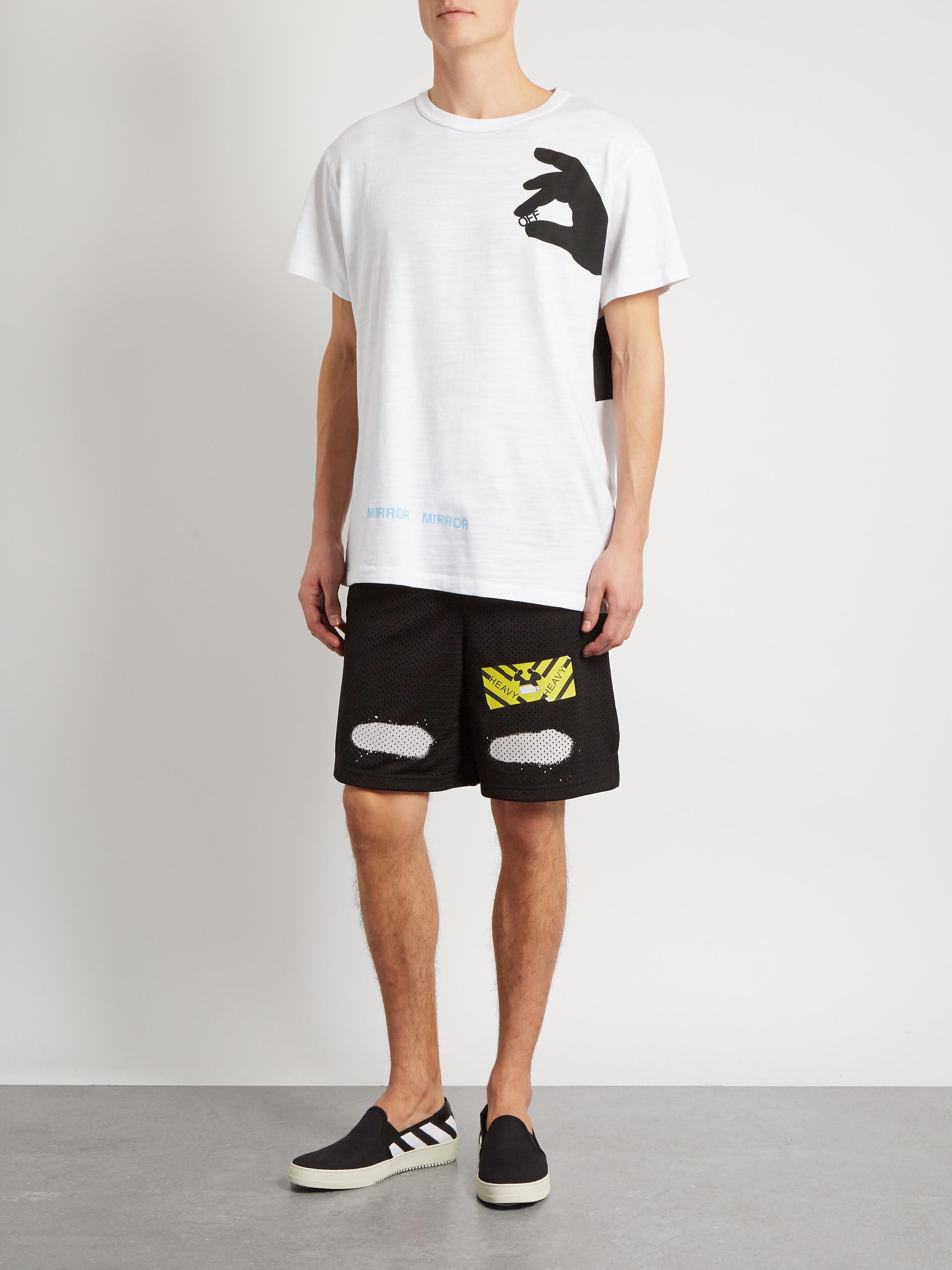 Lyst - Off-White C/O Virgil Abloh Spray-paint Mesh Shorts in Black for Men