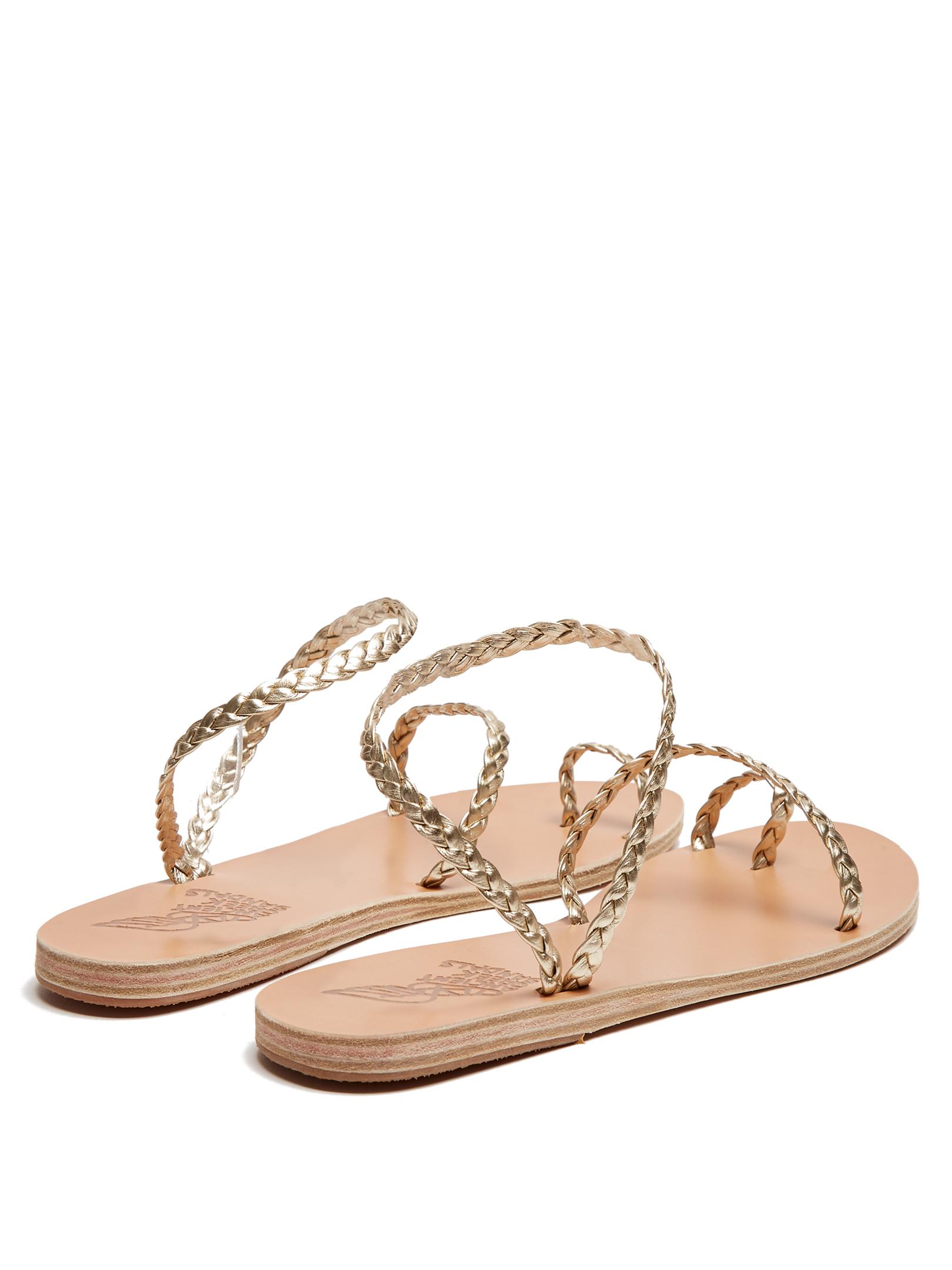 Lyst - Ancient Greek Sandals Eletheria Plaited-leather Sandal in Metallic