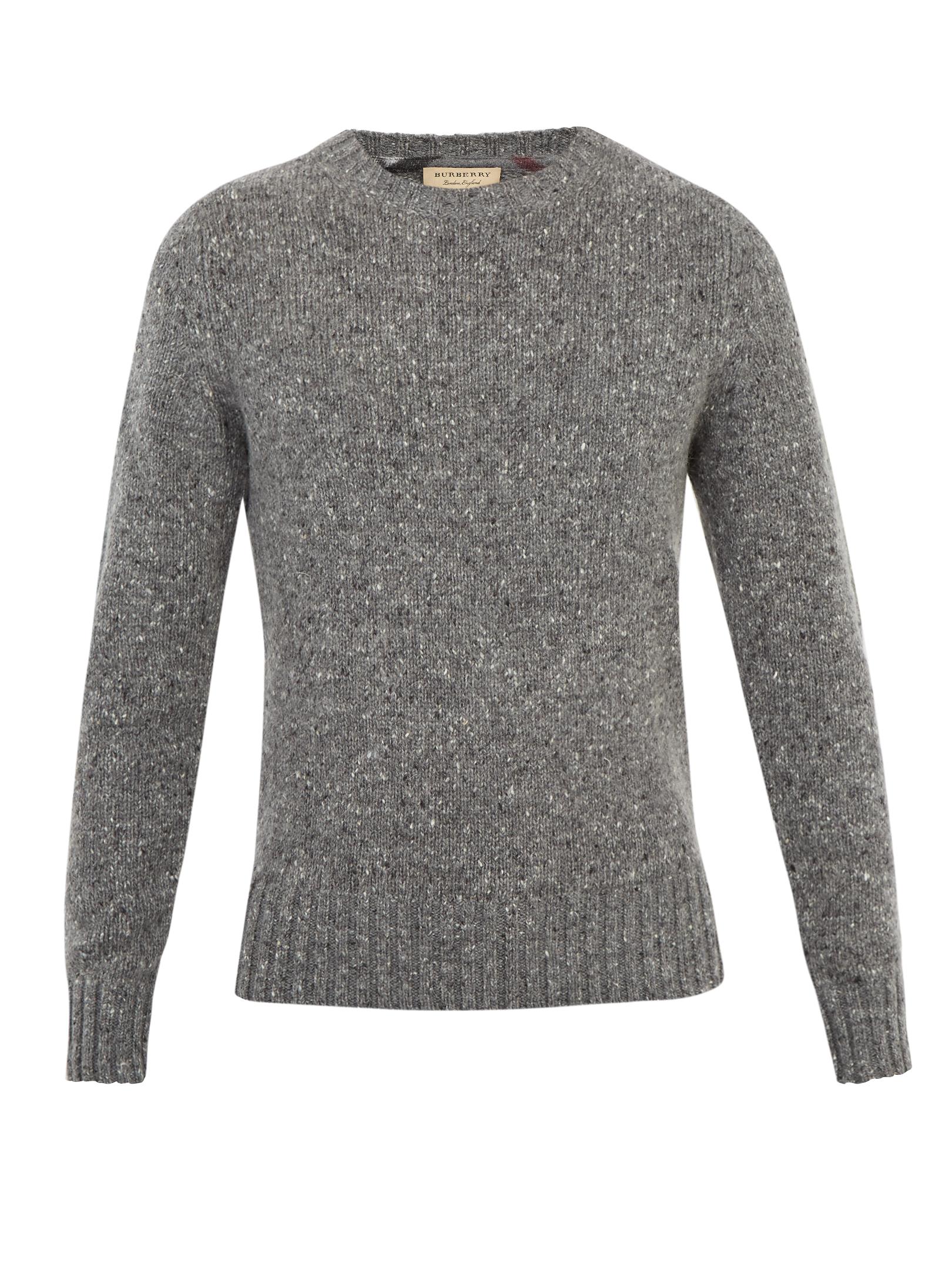 Lyst - Burberry Rossan Crew-neck Wool-blend Knit in Gray for Men