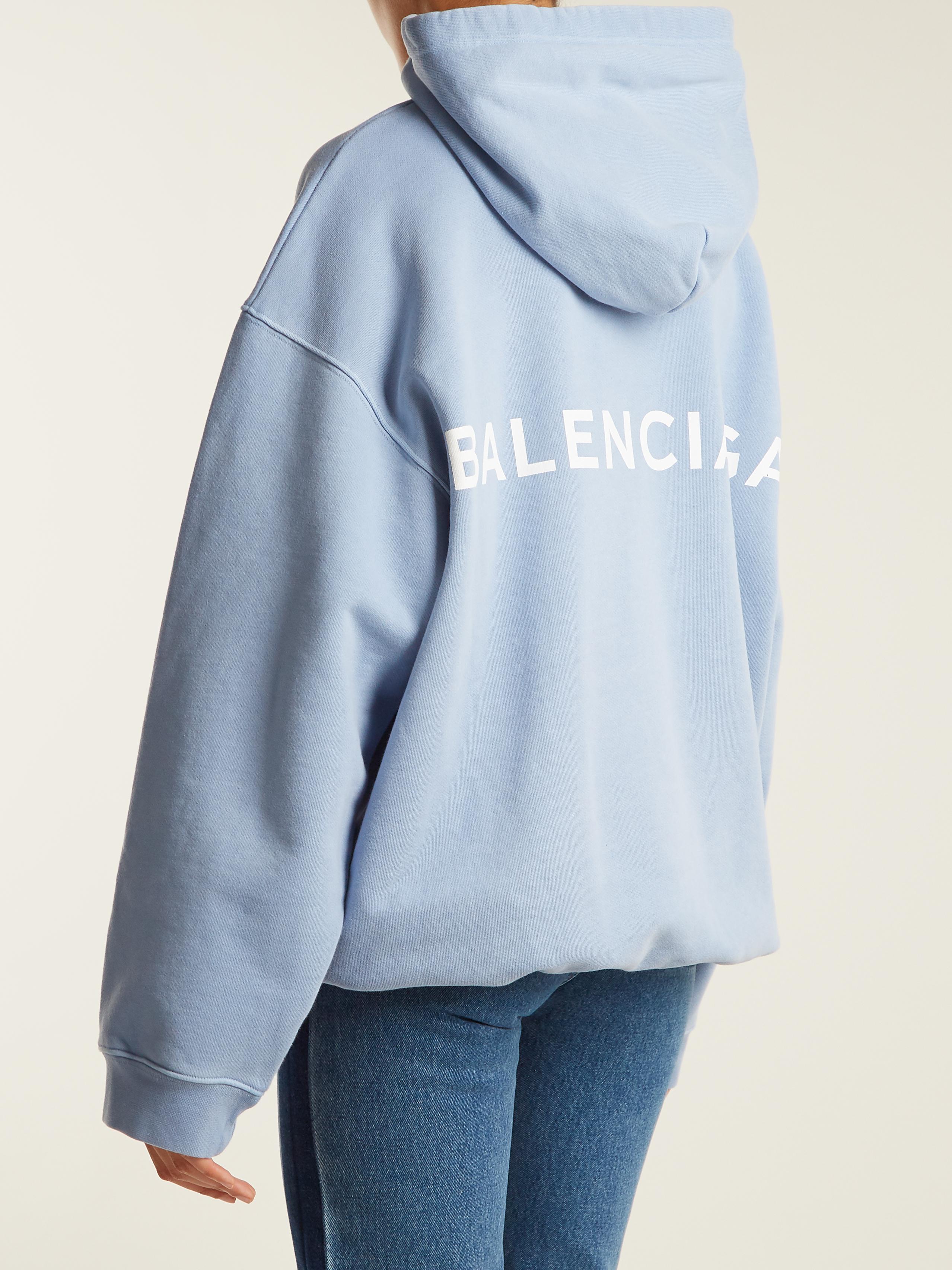 balenciaga hoodie mens blue