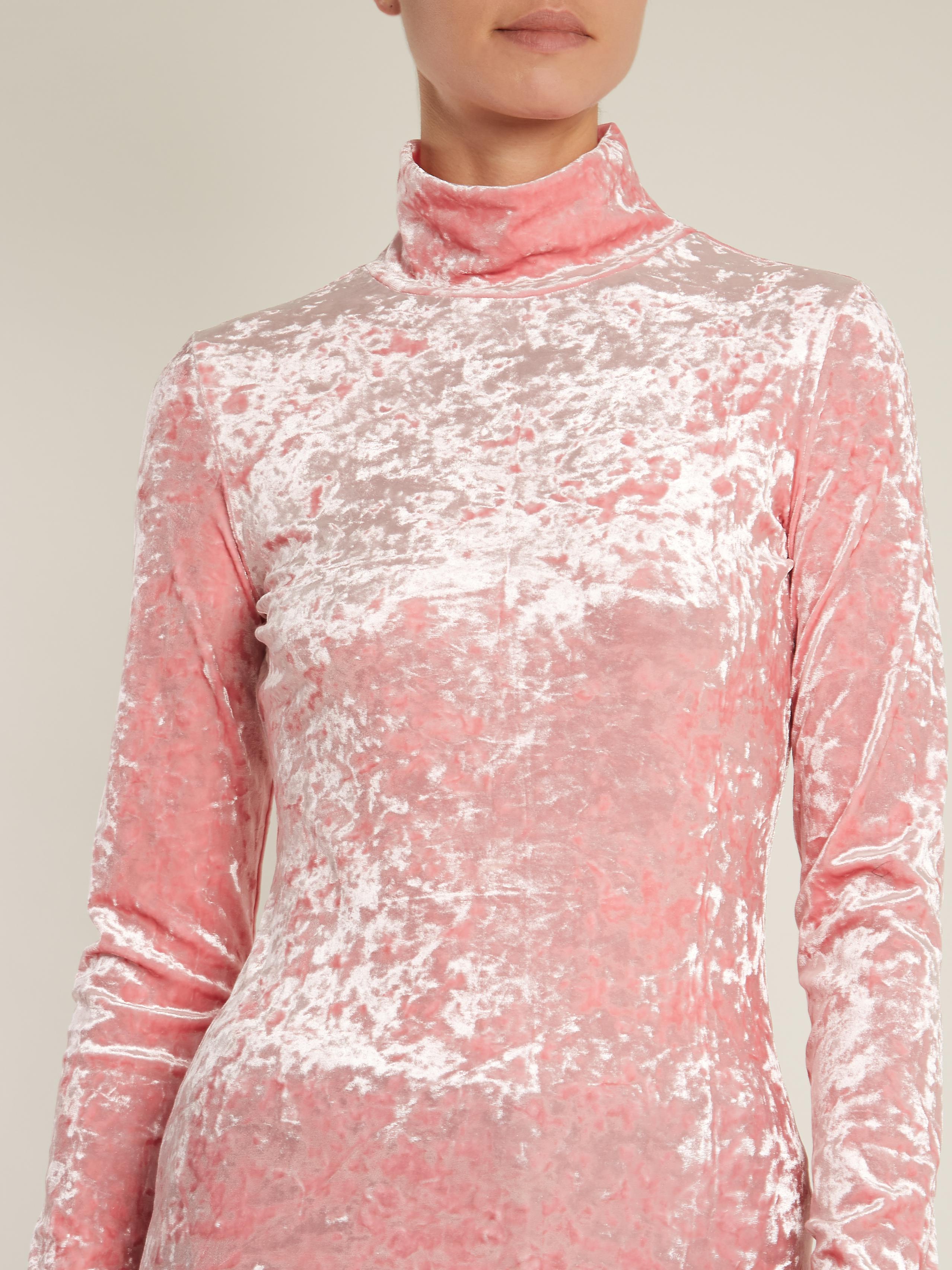 pink high neck long sleeve top