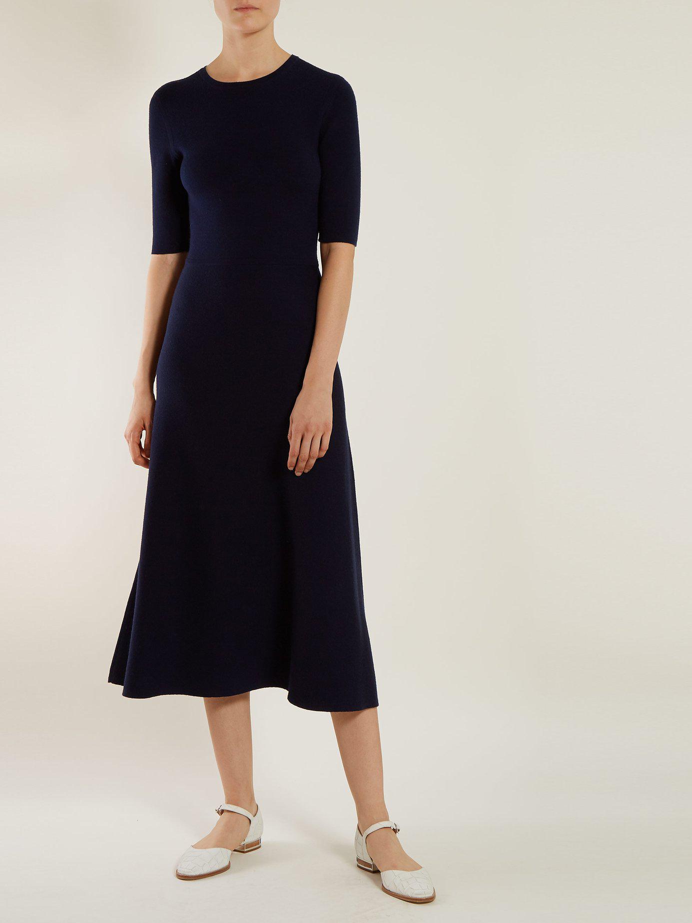 Gabriela Hearst Seymour Cashmere And Wool Reversible Dress in Blue - Lyst