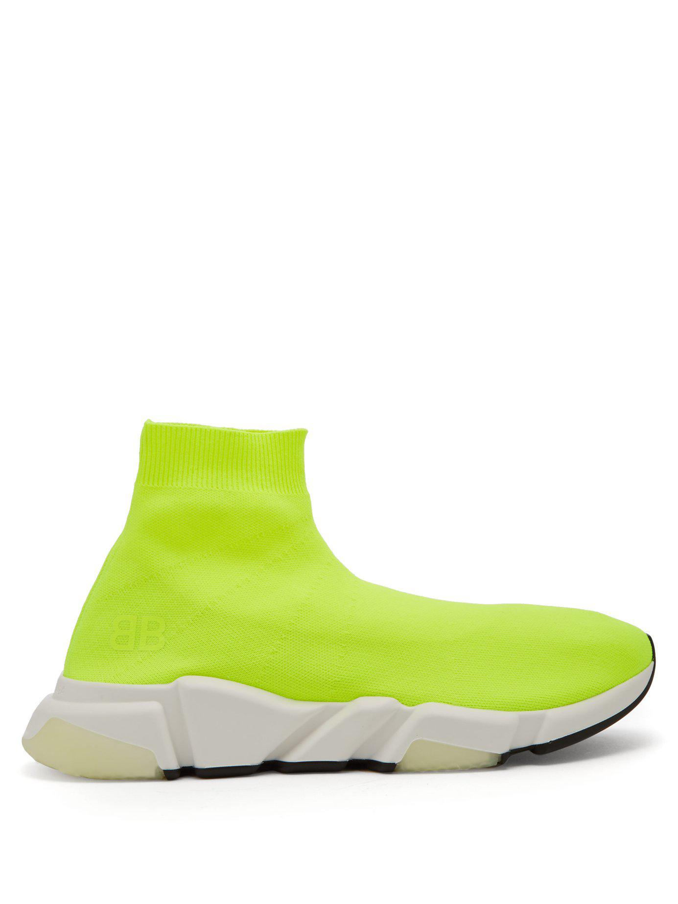 Lyst Balenciaga Speed Hightop Sock Trainers in Yellow