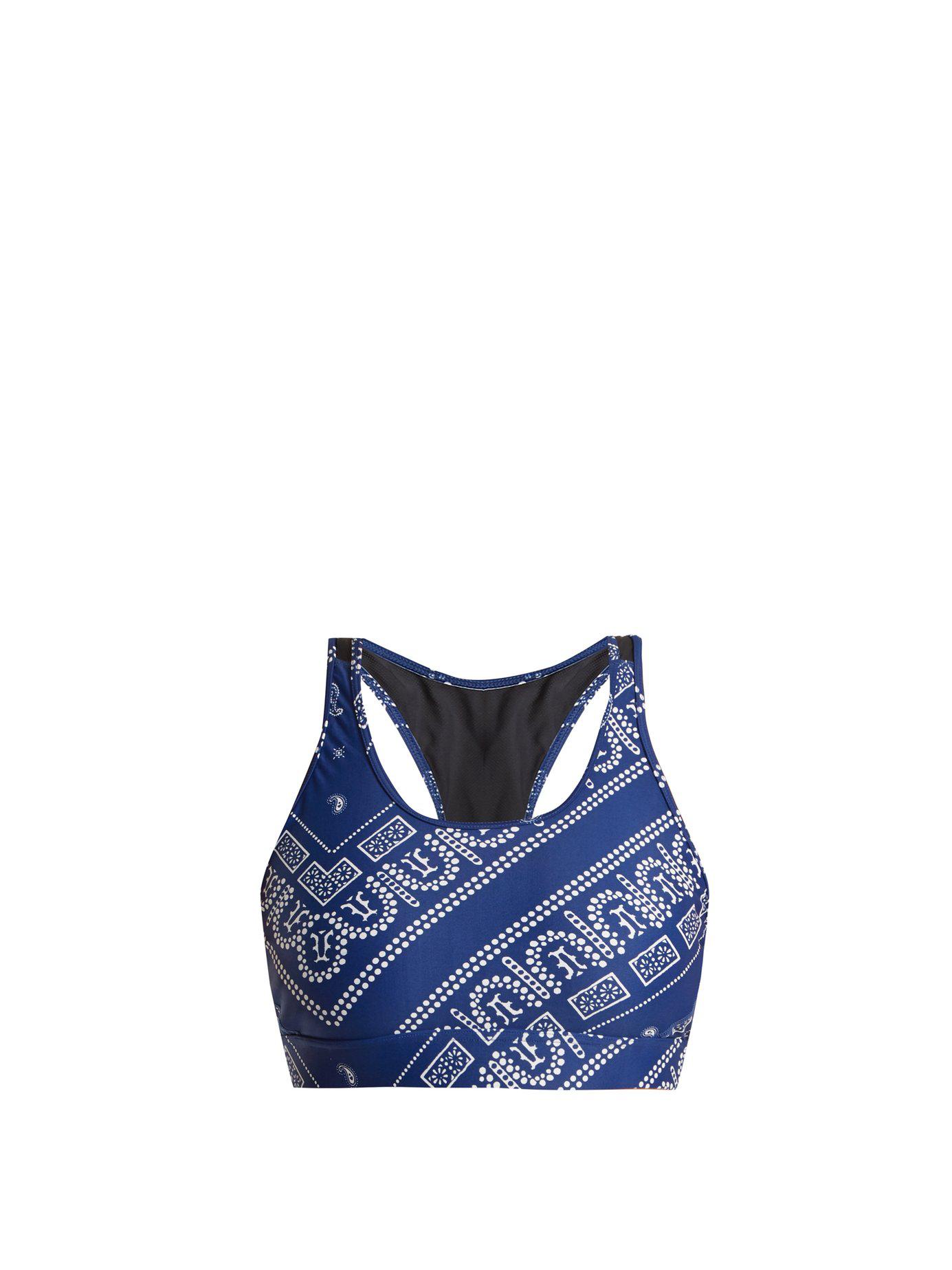 Lyst The Upside Bandana Anna Performance Bra in Blue