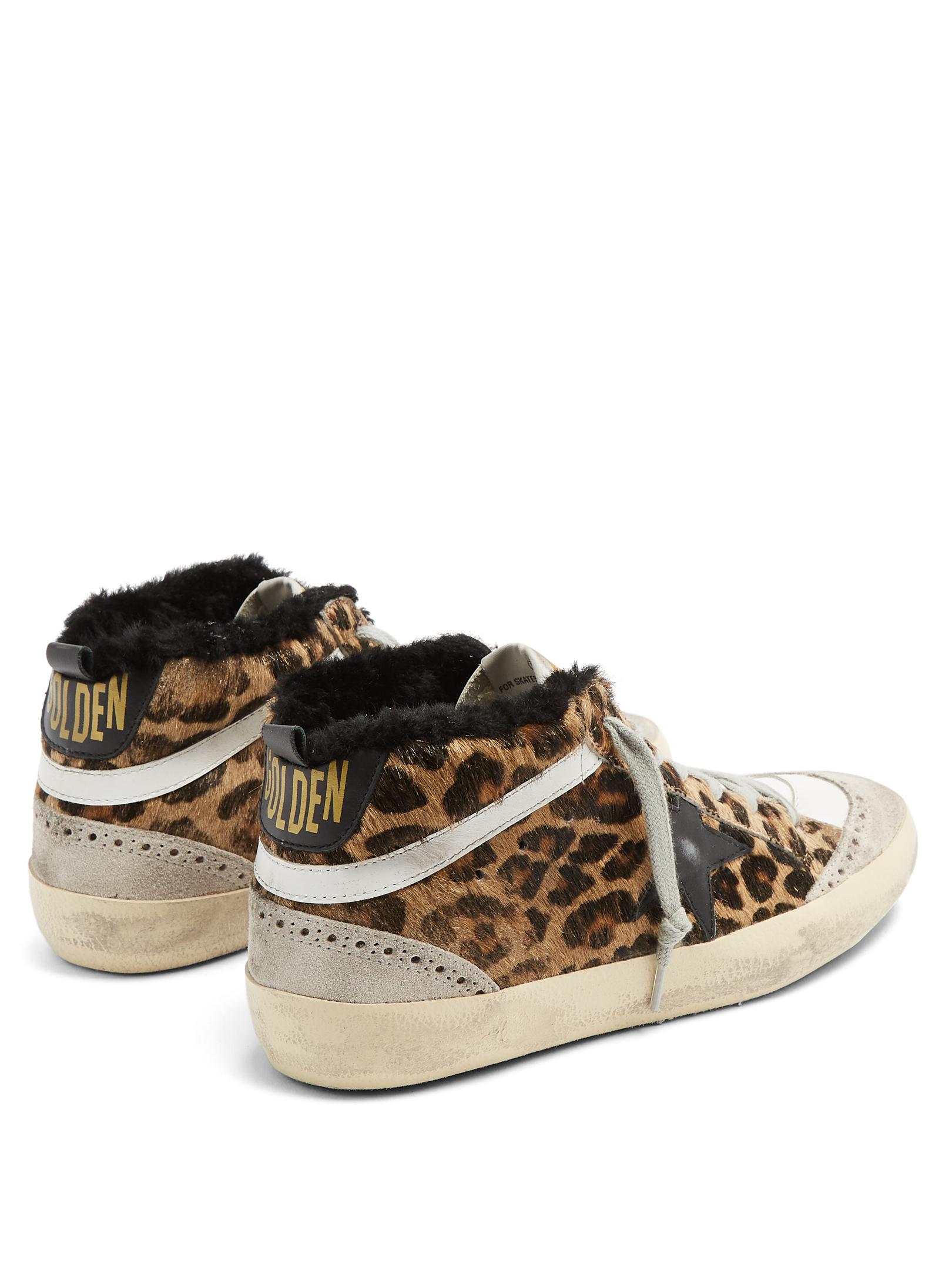 Golden Goose Deluxe Brand Mid Star Leopard-print Shearling-lined