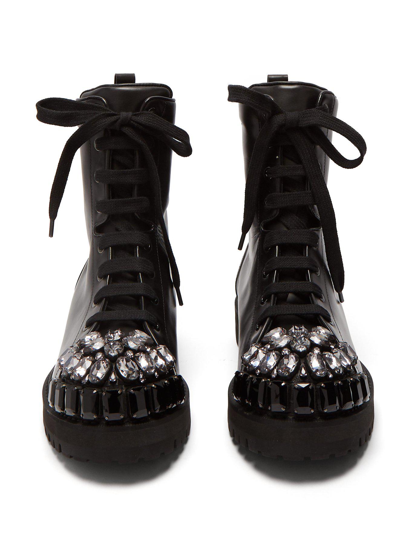 embellished combat boots