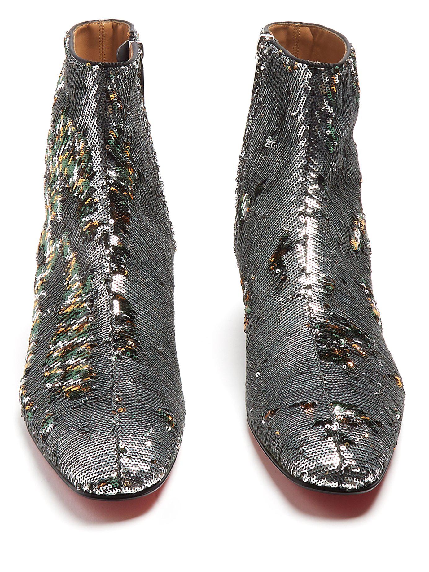christian louboutin sequin booties
