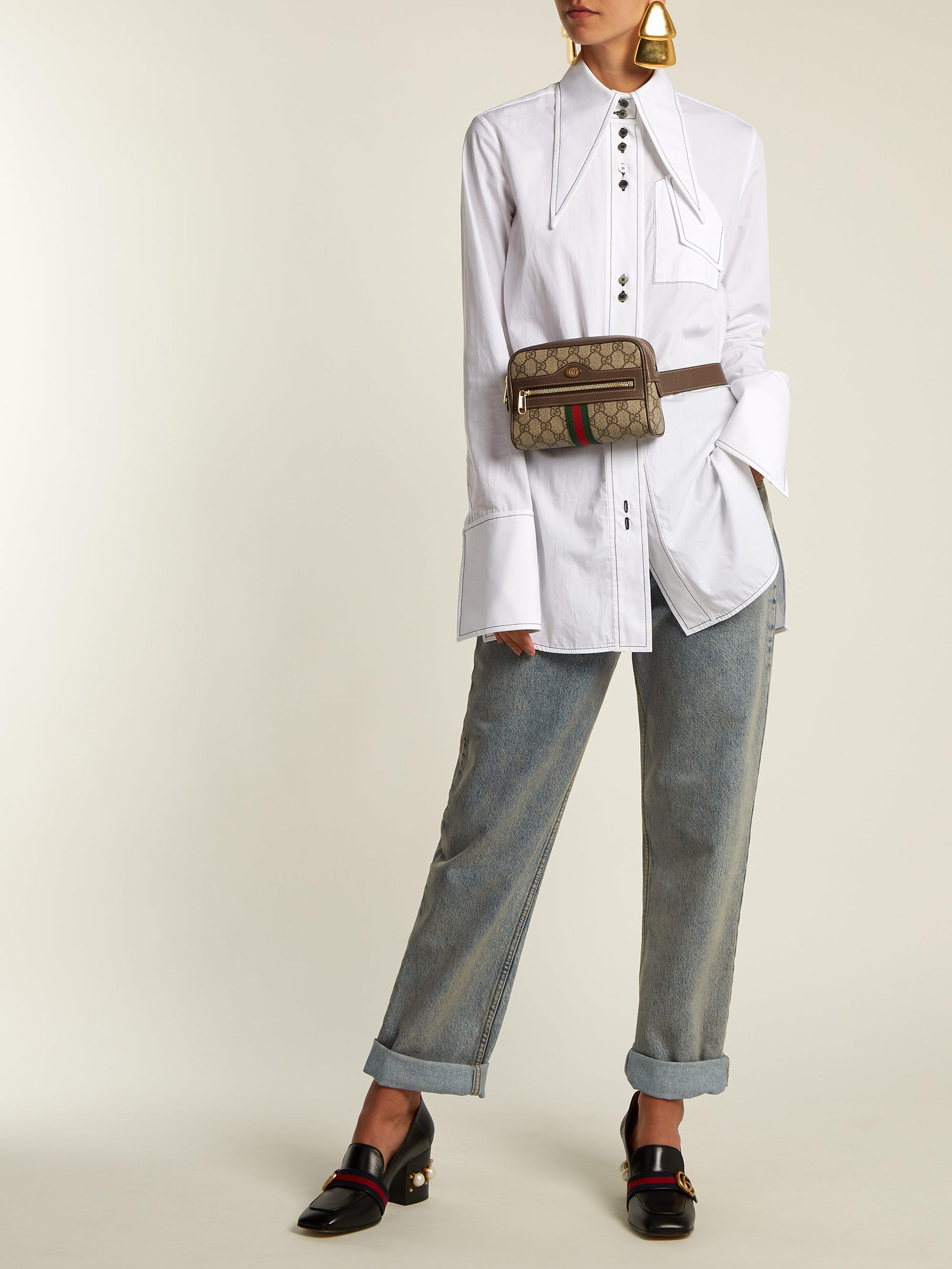 ophidia gg supreme small canvas belt bag