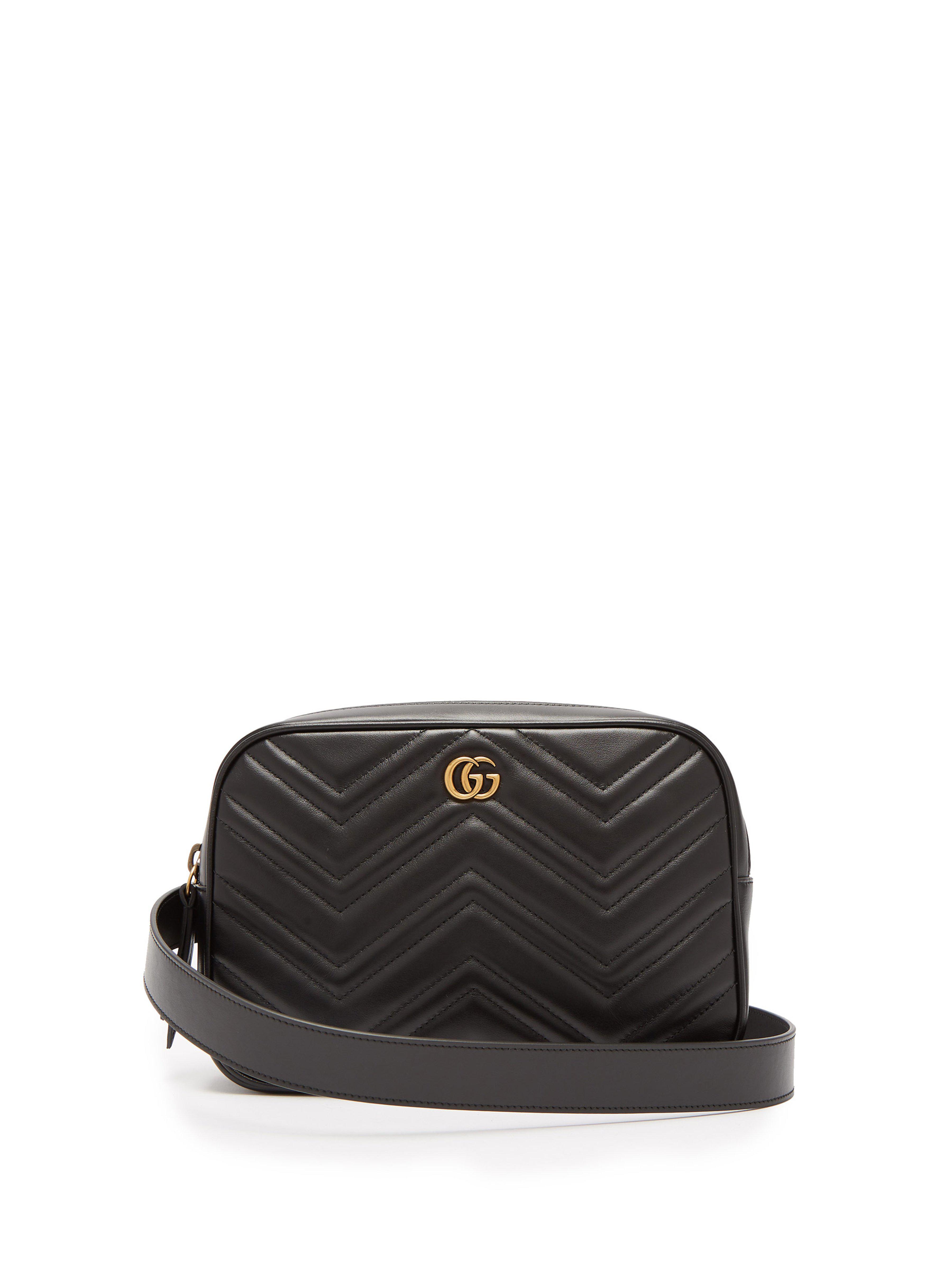 Gucci Gg Marmont Quilted Leather Belt Bag in Black for Men - Lyst