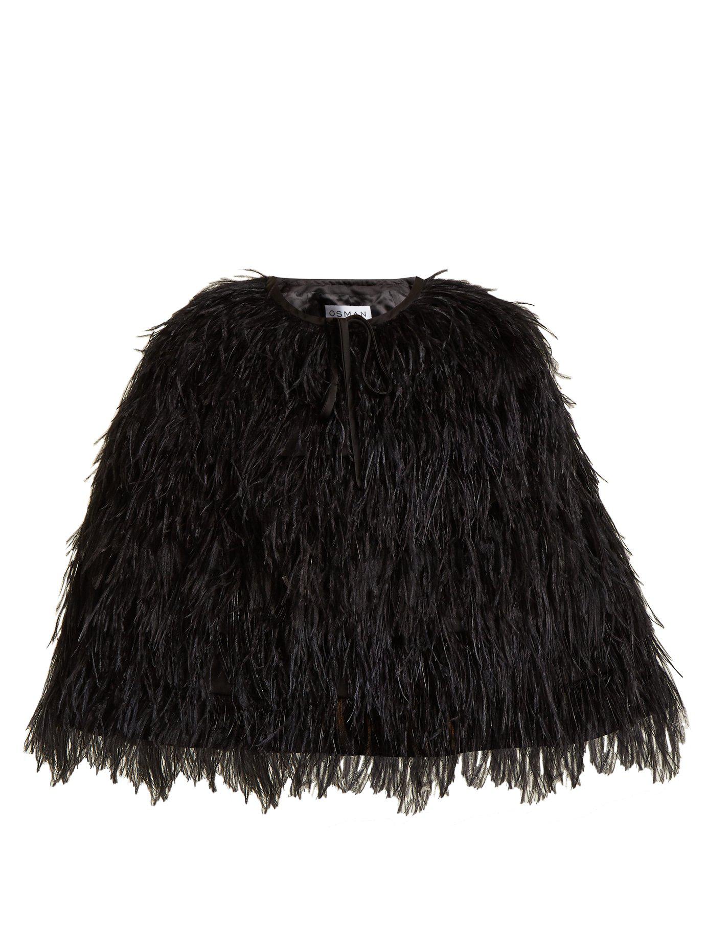 En Dautruche Plumes Cape Noir Osman fd7PwqxPn