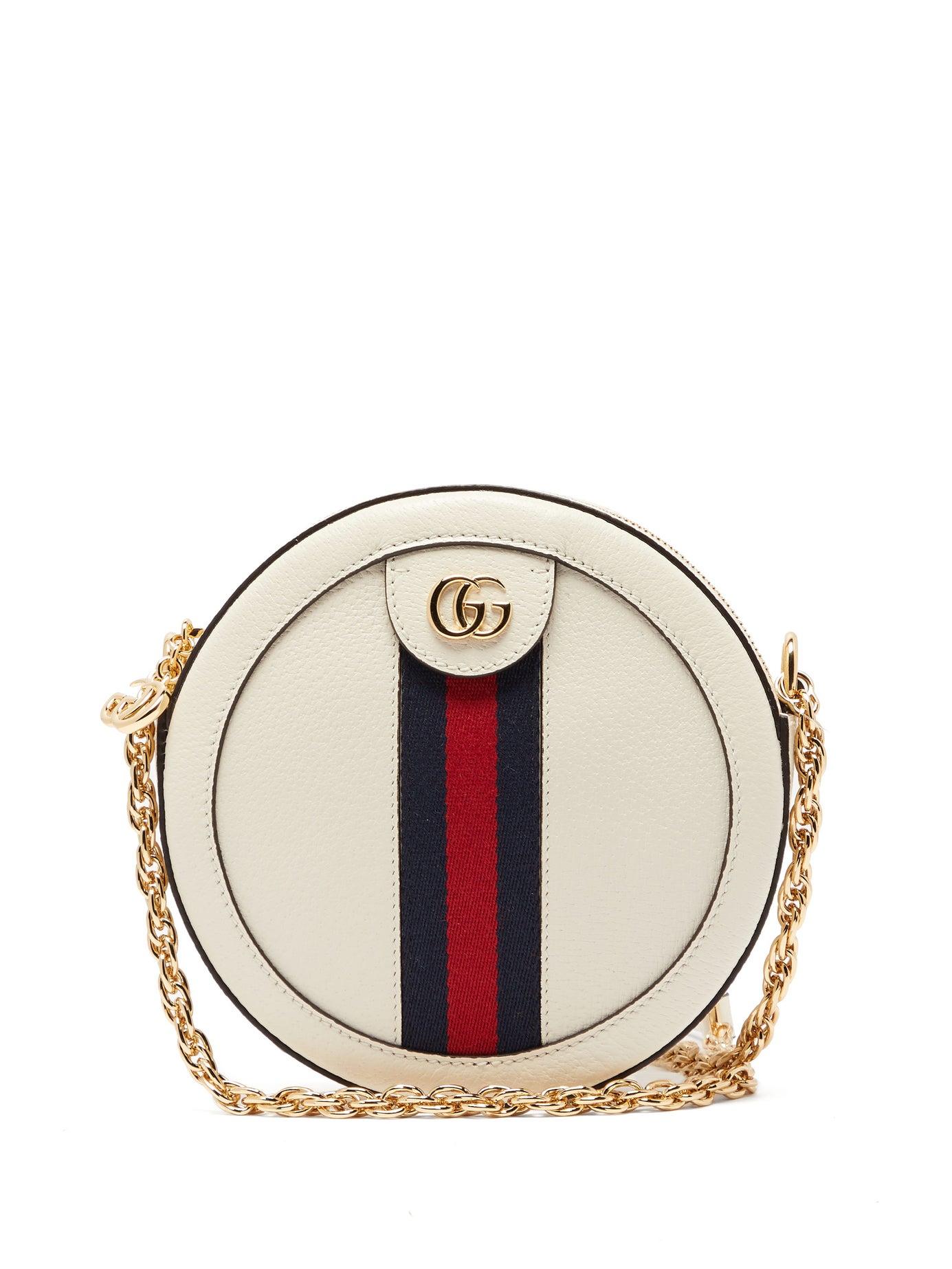Gucci Ophidia Leather Cross Body Bag in White Lyst
