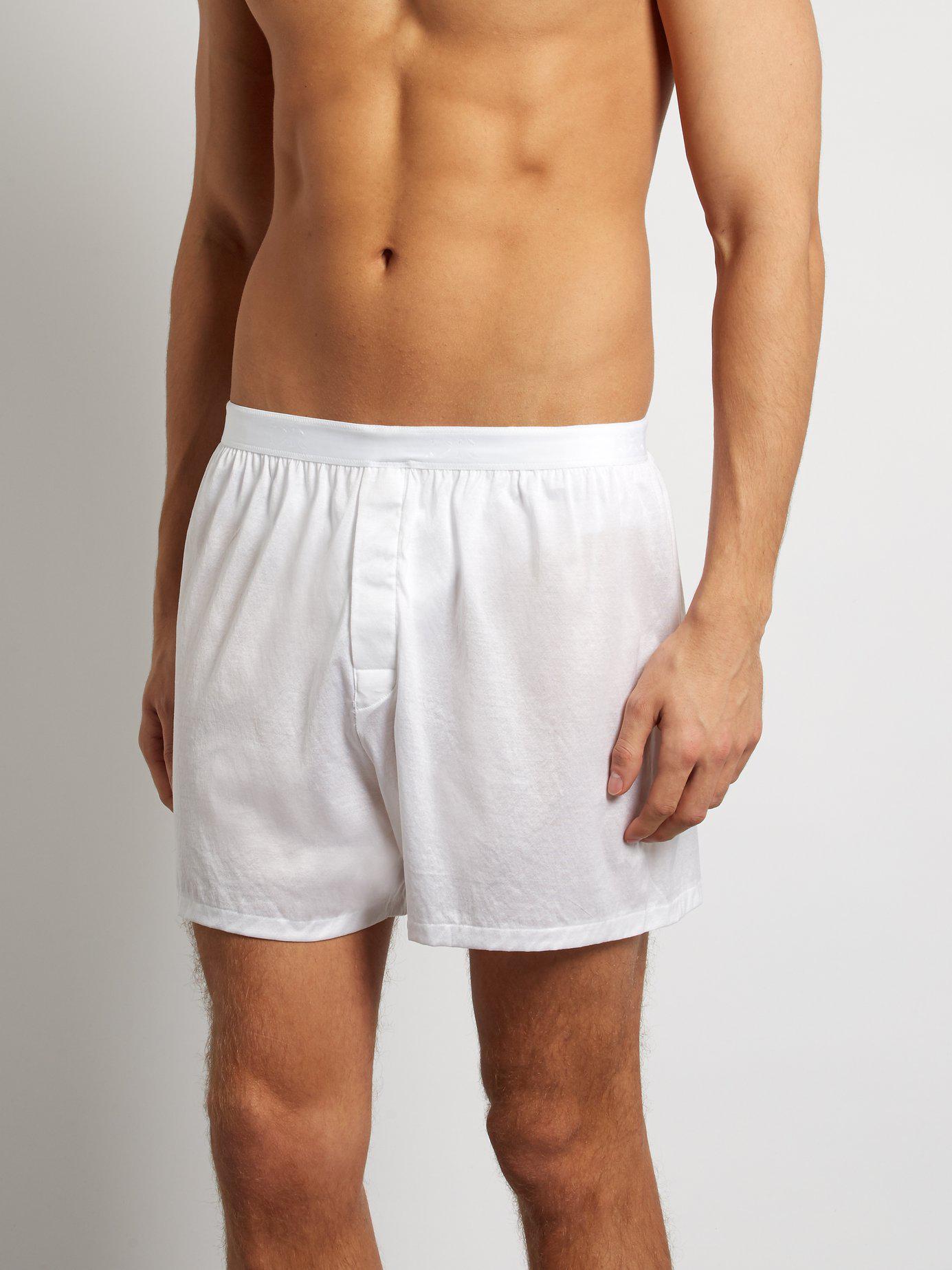 Derek Rose Lewis Cotton Jersey Boxer Shorts in White for Men - Lyst