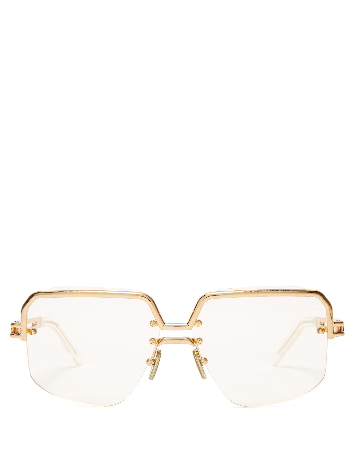 Céline Gold Tone Top Frame Sunglasses in Metallic - Lyst