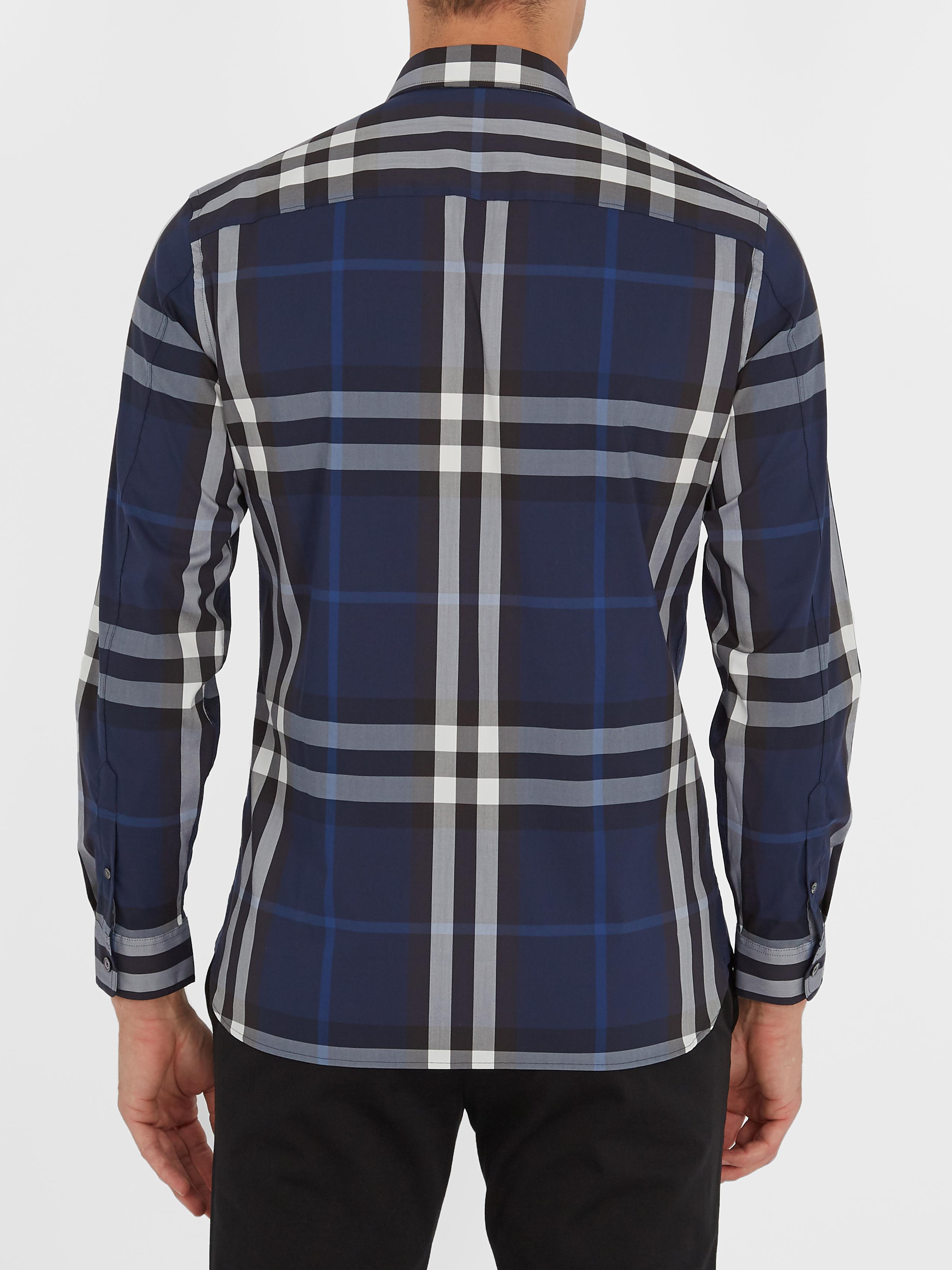 Lyst - Burberry Nelson Stretch Button-down Shirt - Slim Fit in Blue for Men