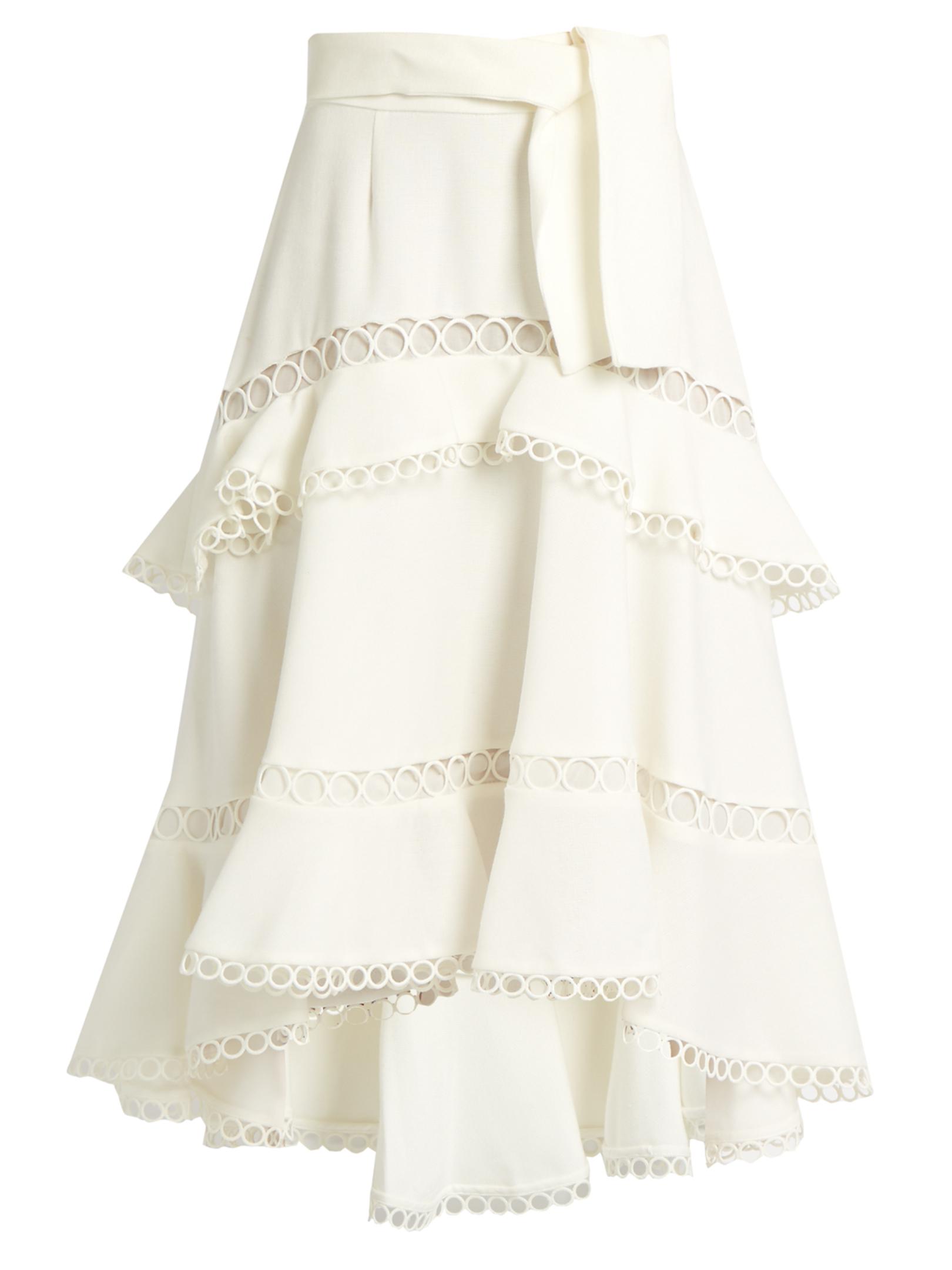 Lyst - Zimmermann Winsome Tiered Skirt in White