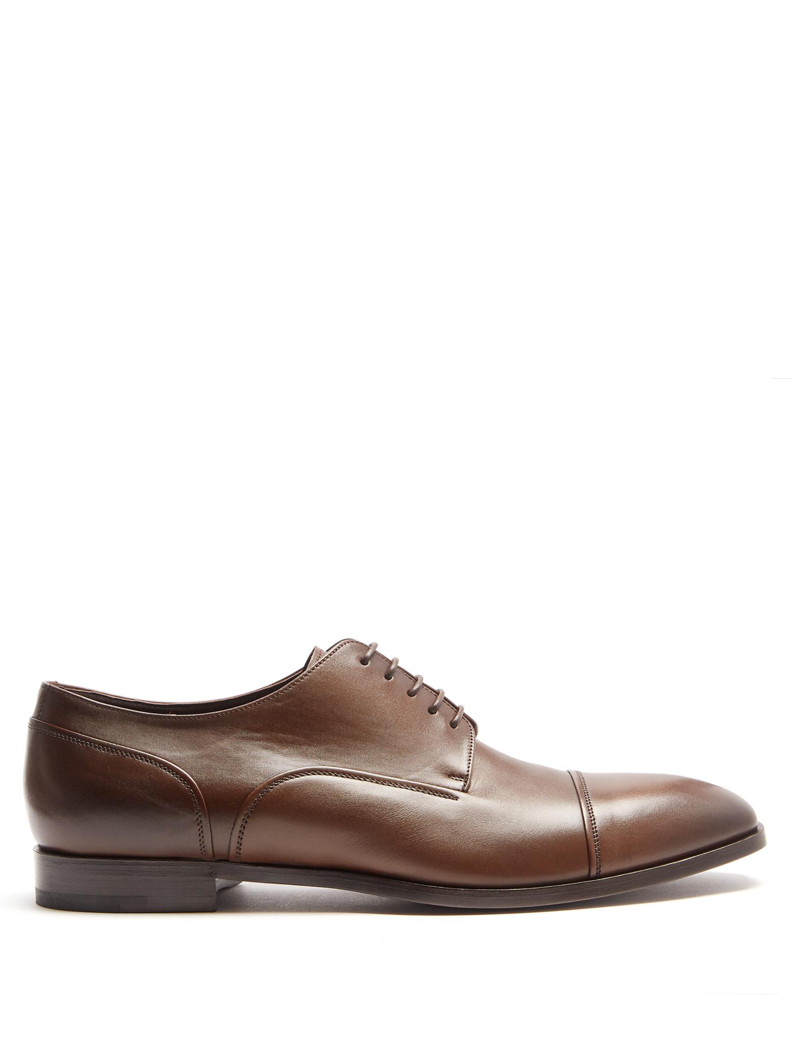 Lyst Ermenegildo Zegna Riccardo Leather Derby Shoes In Brown For Men Gallery