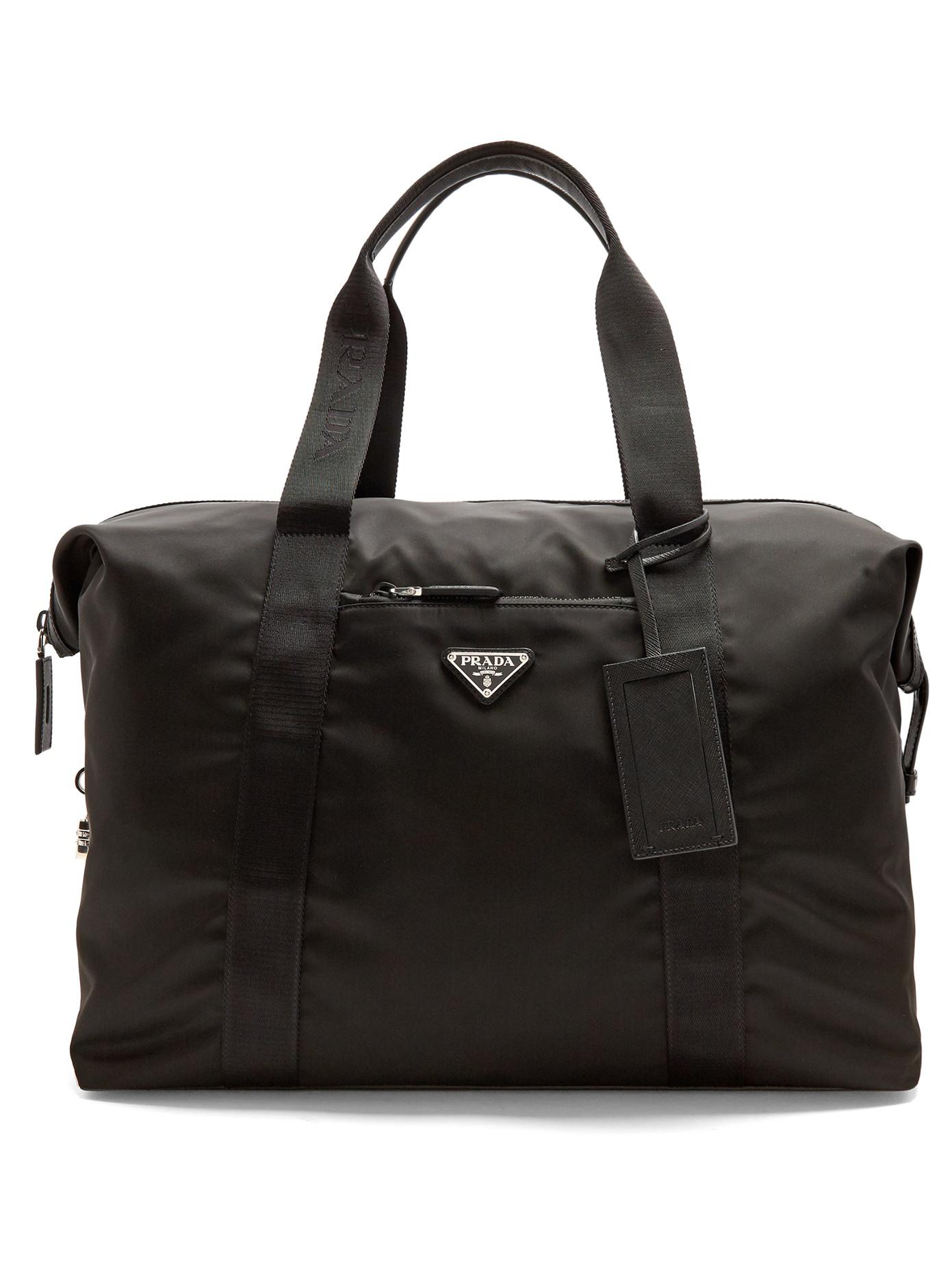 Lyst - Prada Top-handle Nylon Weekend Bag in Black for Men