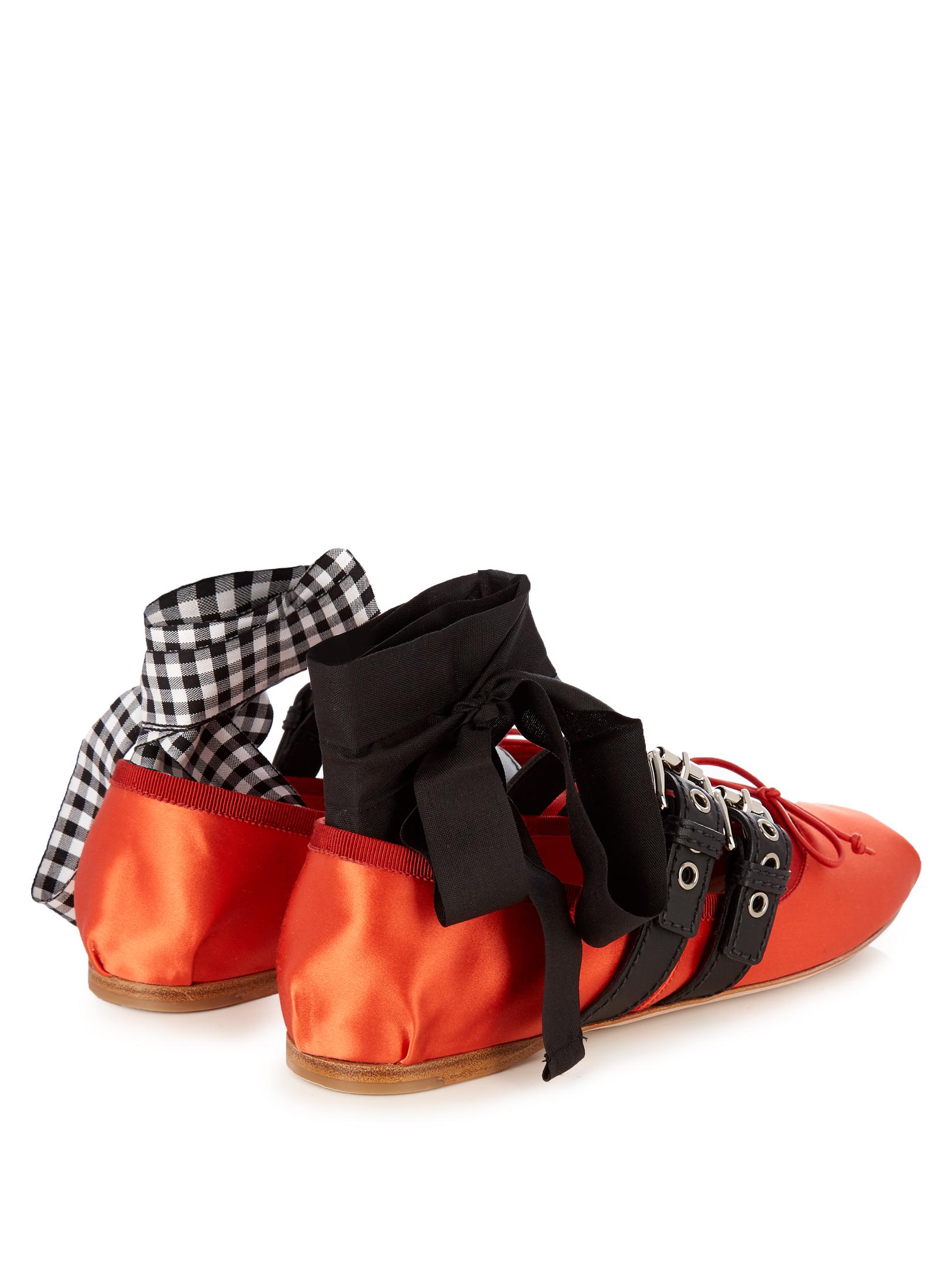miu miu buckle ballet flats
