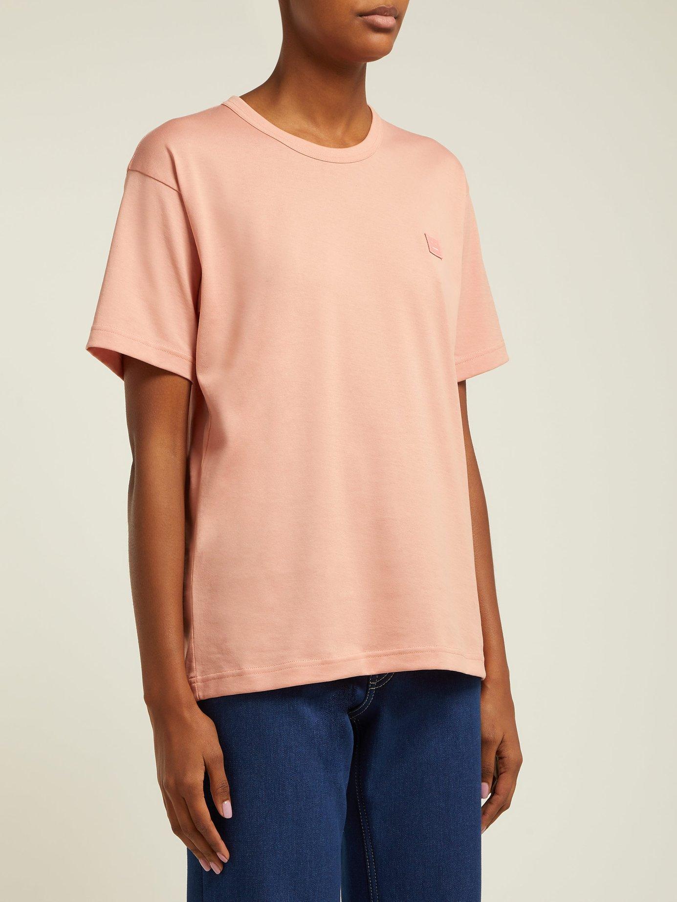 Acne Studios Face Cotton Jersey T Shirt in Light Pink (Pink) - Lyst