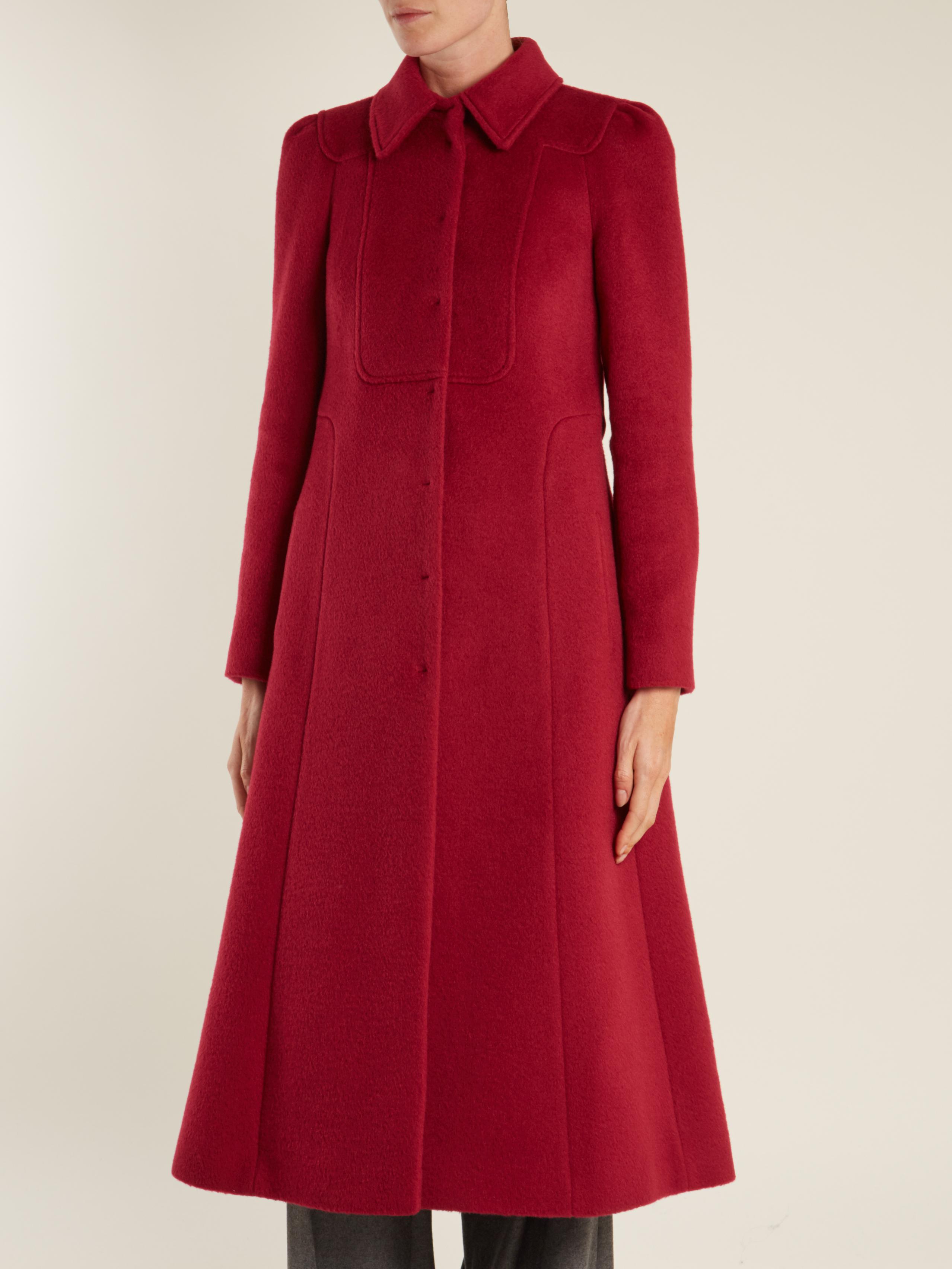 Lyst - Red Valentino Point-collar Wool And Mohair-blend Coat in Pink