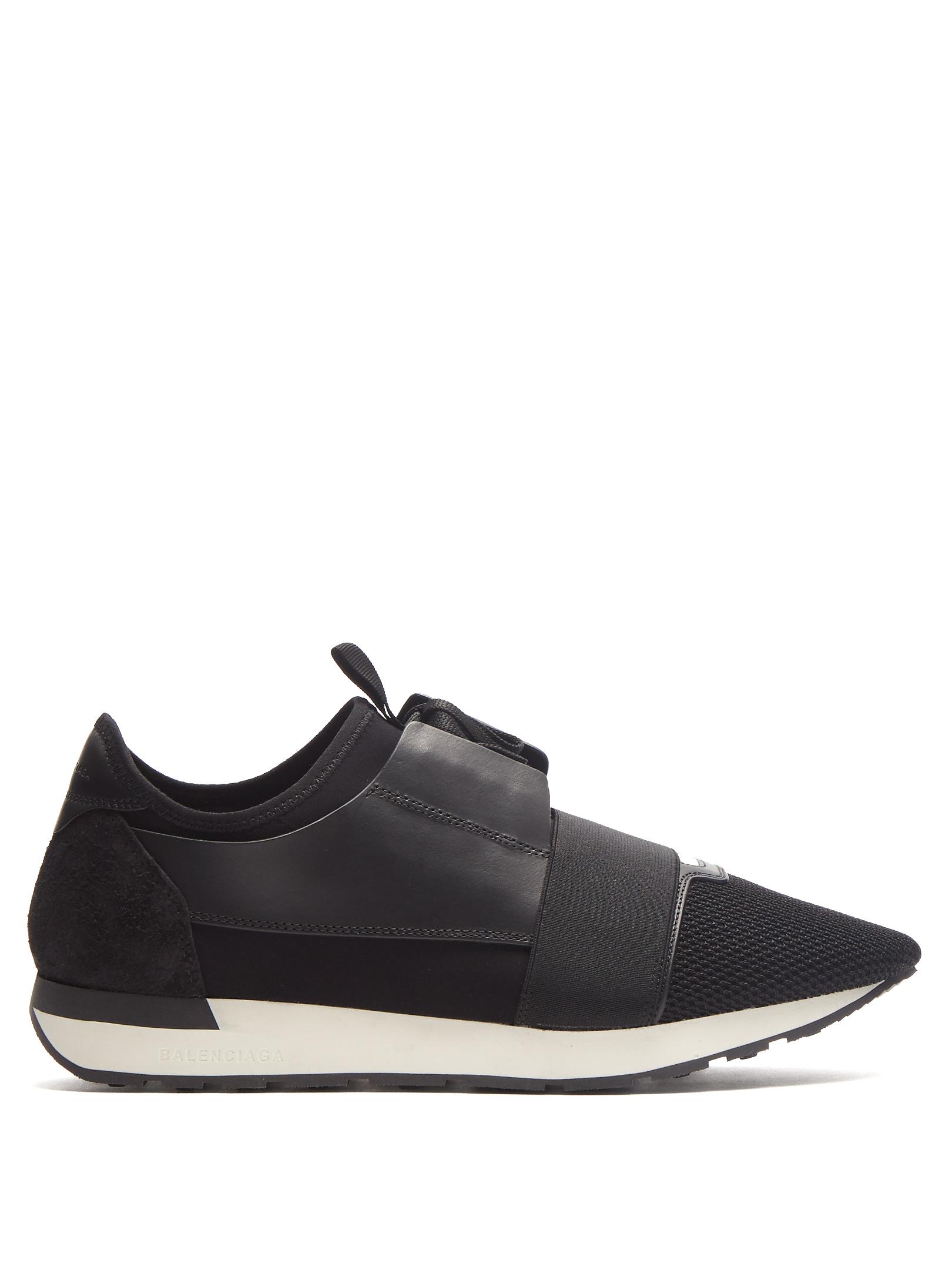 Lyst - Balenciaga Race Runner Panelled Low-top Trainers in Black for Men
