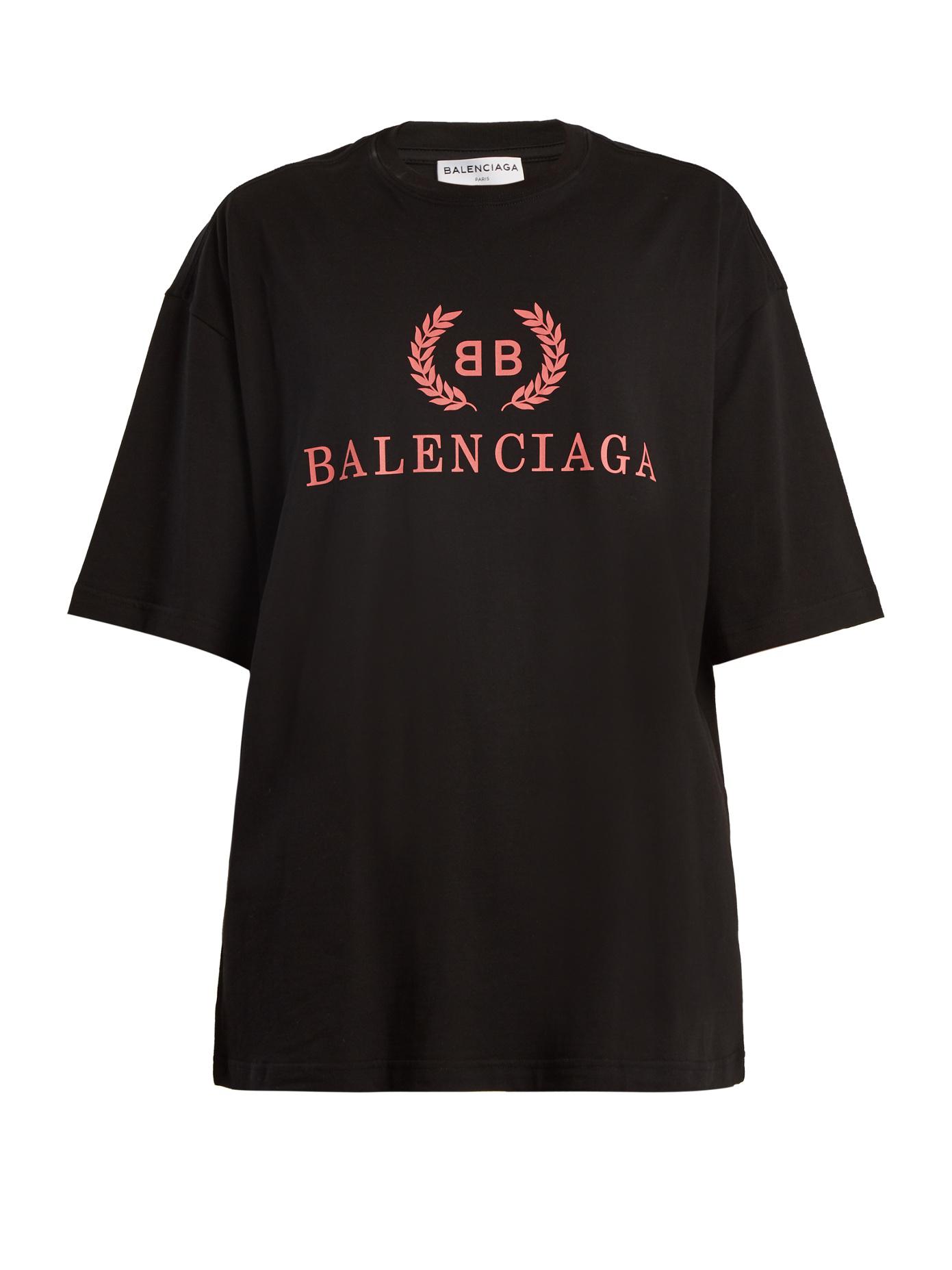 Lyst Balenciaga  Crest print Cotton T  shirt  in Black