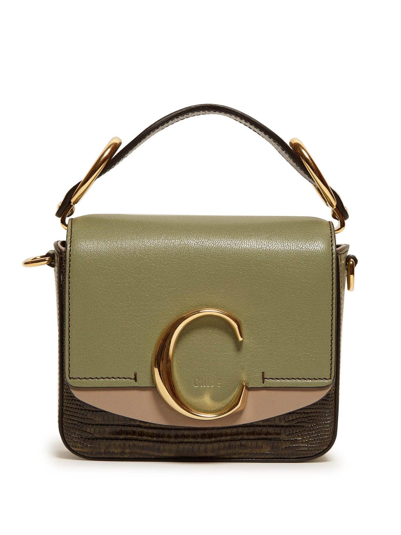 Chloé The C Mini Leather Cross Body Bag in Green - Lyst