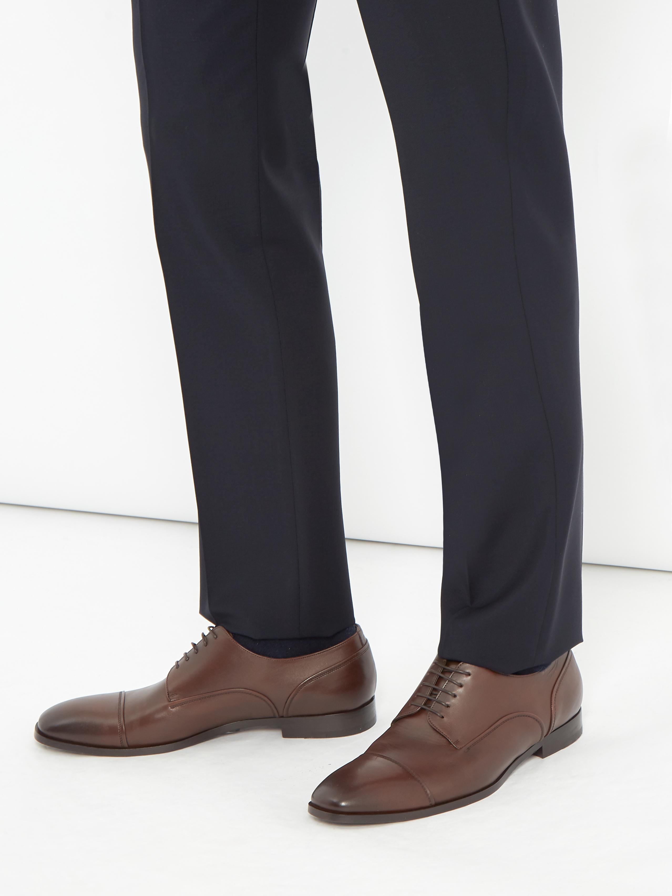 Lyst Ermenegildo Zegna Riccardo Leather Derby Shoes In Brown For Men Gallery