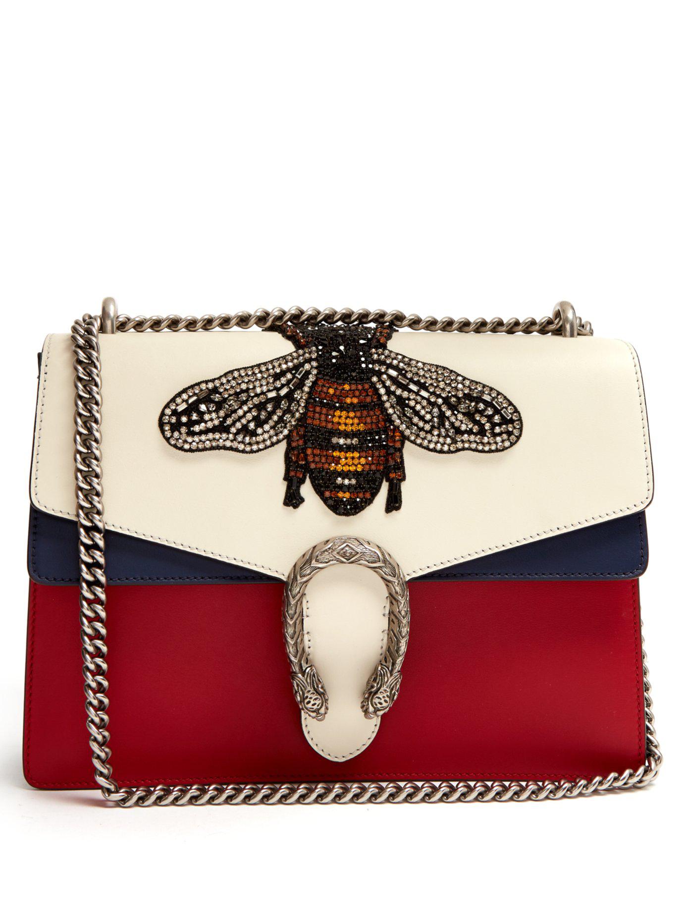 Lyst Gucci Dionysus Large Bee Appliqué Leather Shoulder Bag