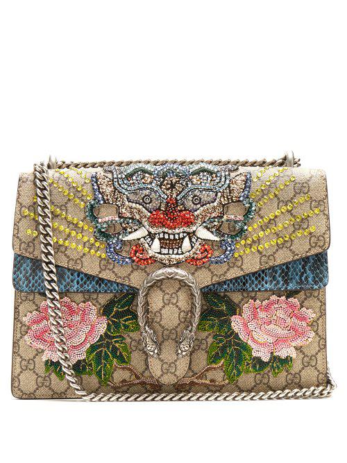 Gucci Dionysus Gg Supreme Embellished Large Shoulder Bag - Lyst