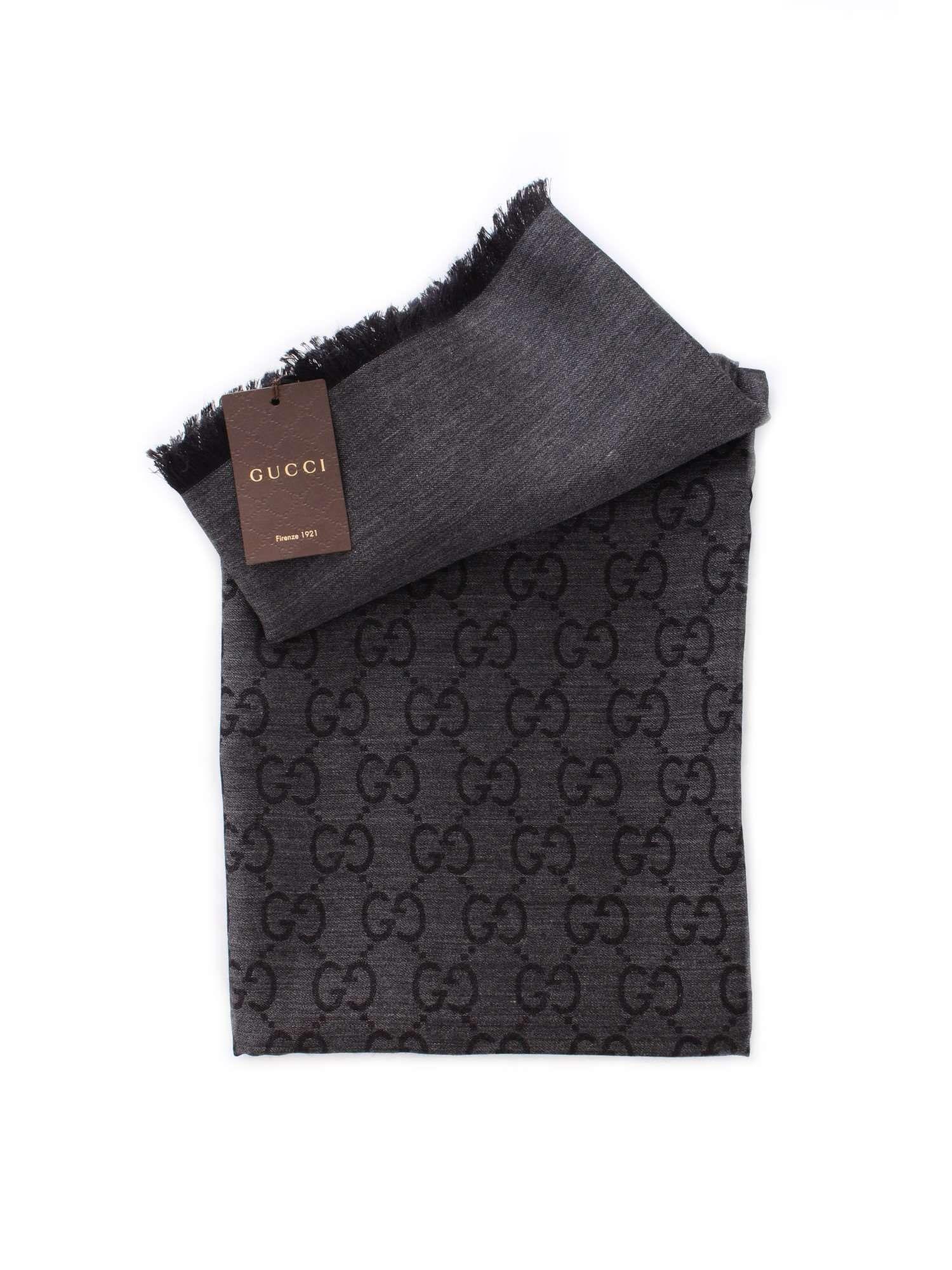 Gucci Black Wool Scarf in Black Lyst
